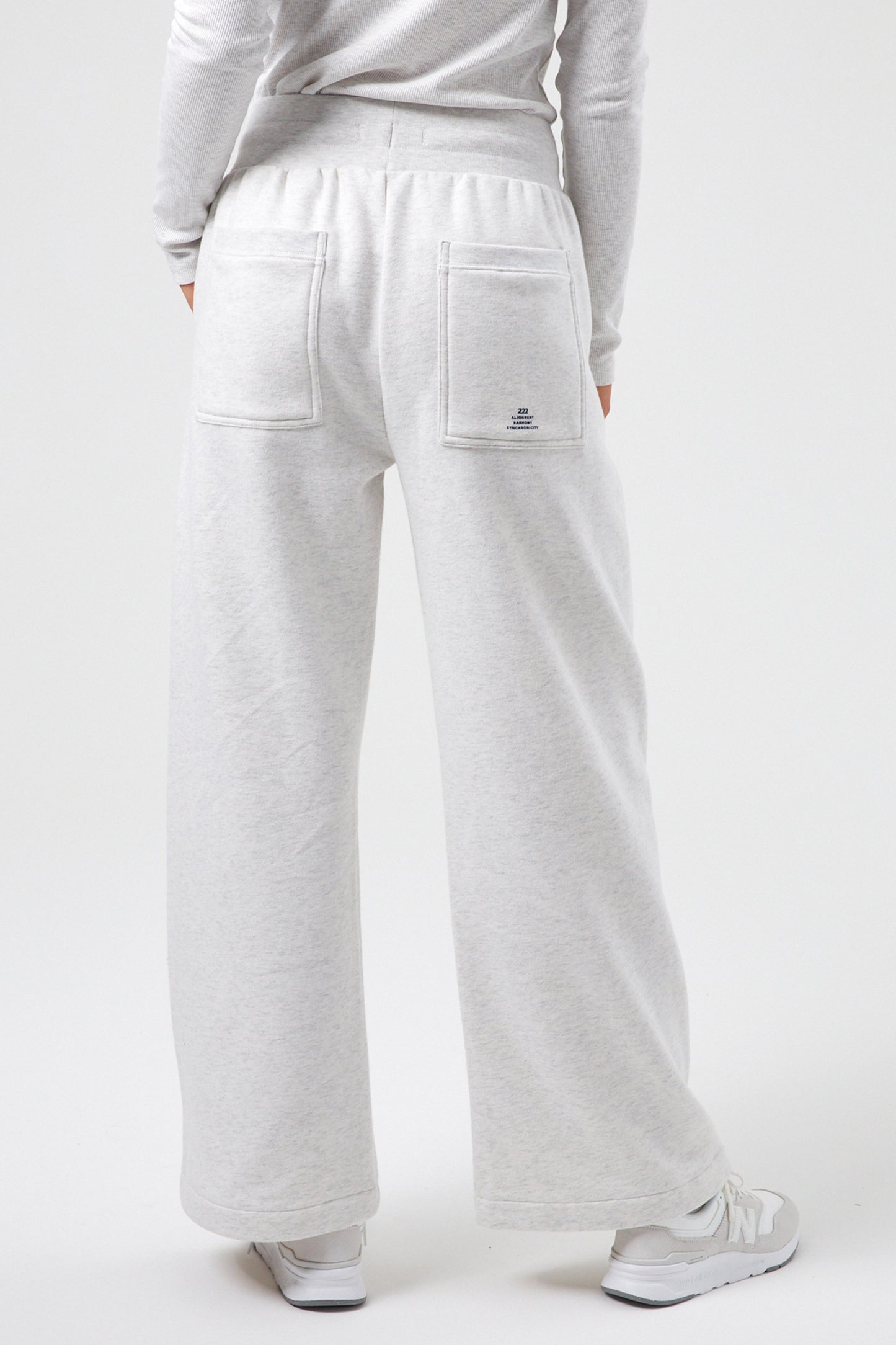 Joy Wide Leg Joggers - White Marl