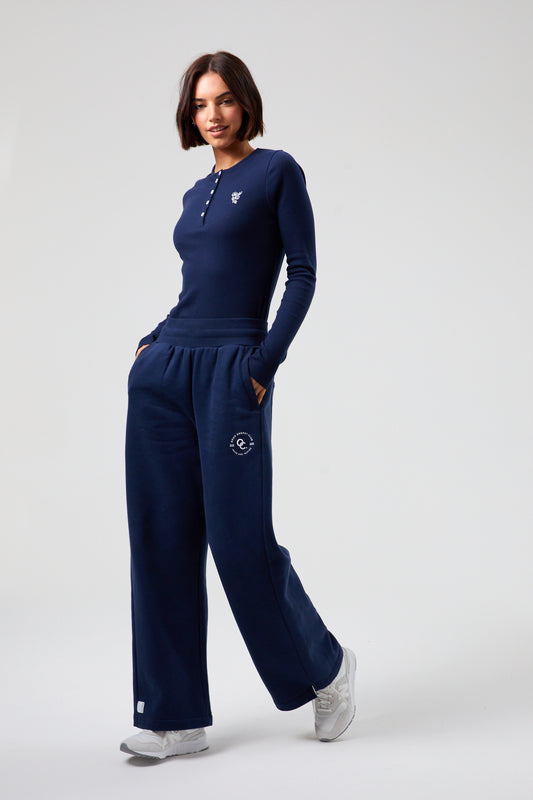 Joy Wide Leg Joggers - Midnight Blue