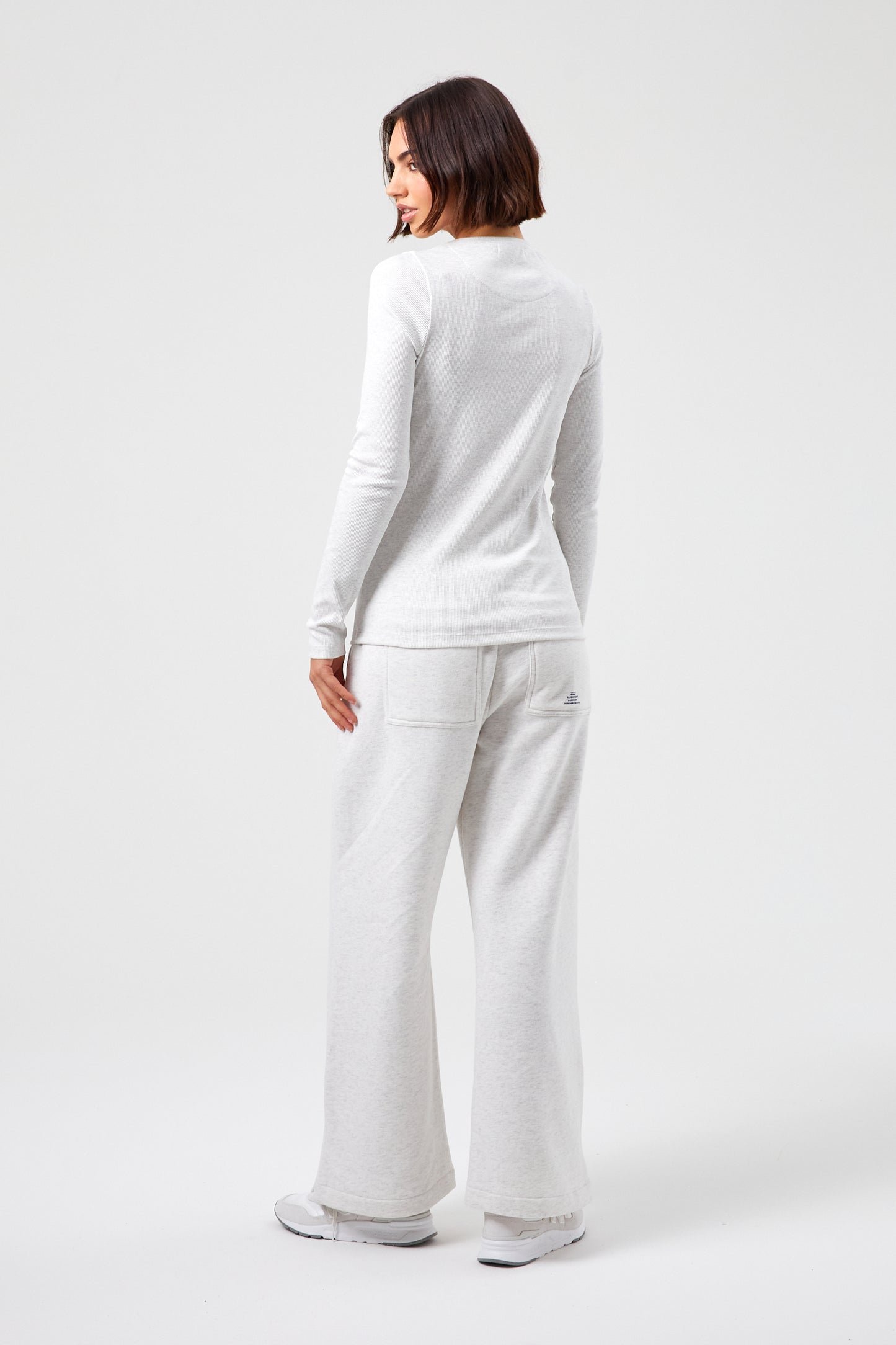 Flower Long Sleeve T-shirt - White Marl