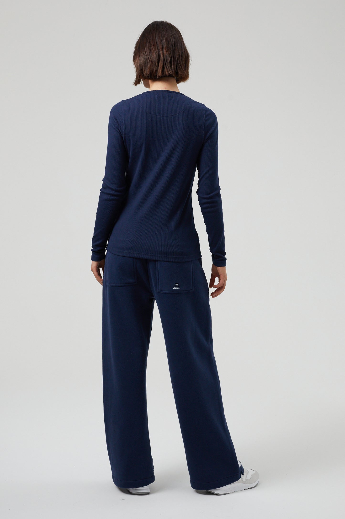 Flower Long Sleeve T-shirt- Midnight Blue
