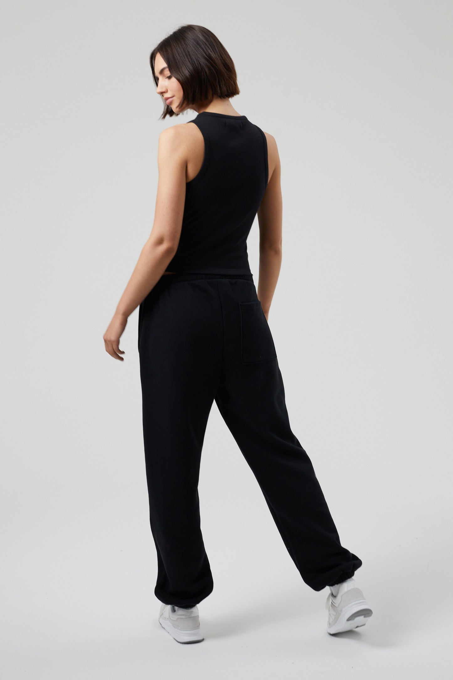 Flower Joggers - Jet Black
