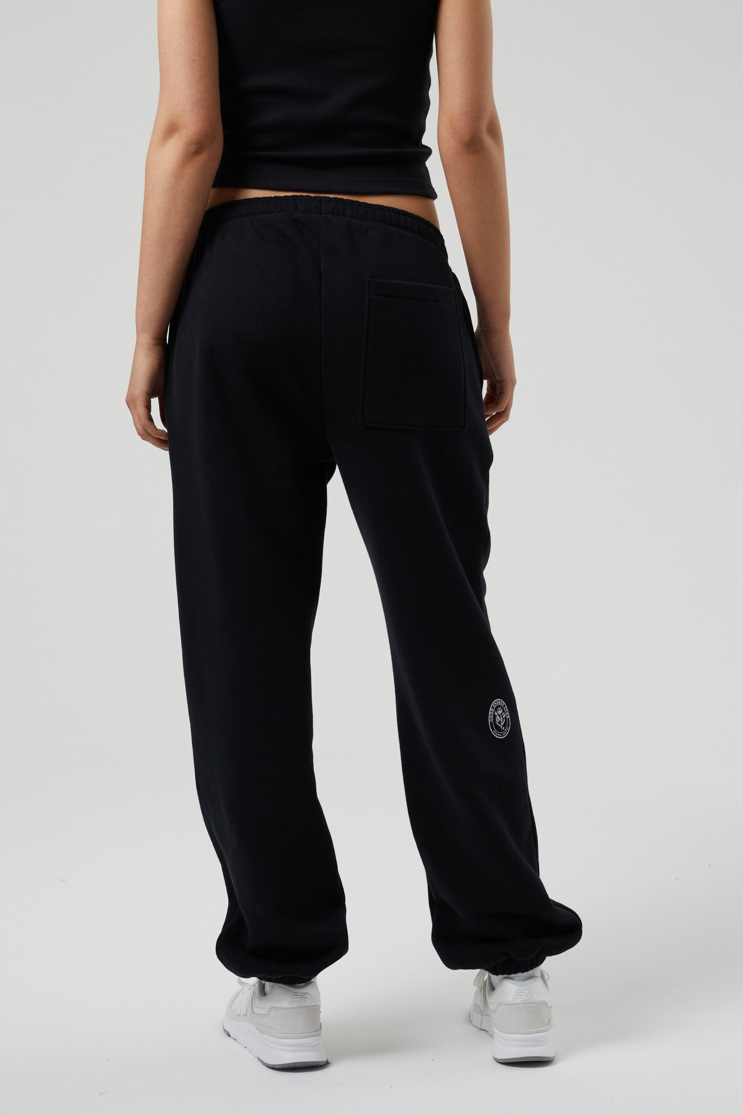 Flower Joggers - Jet Black