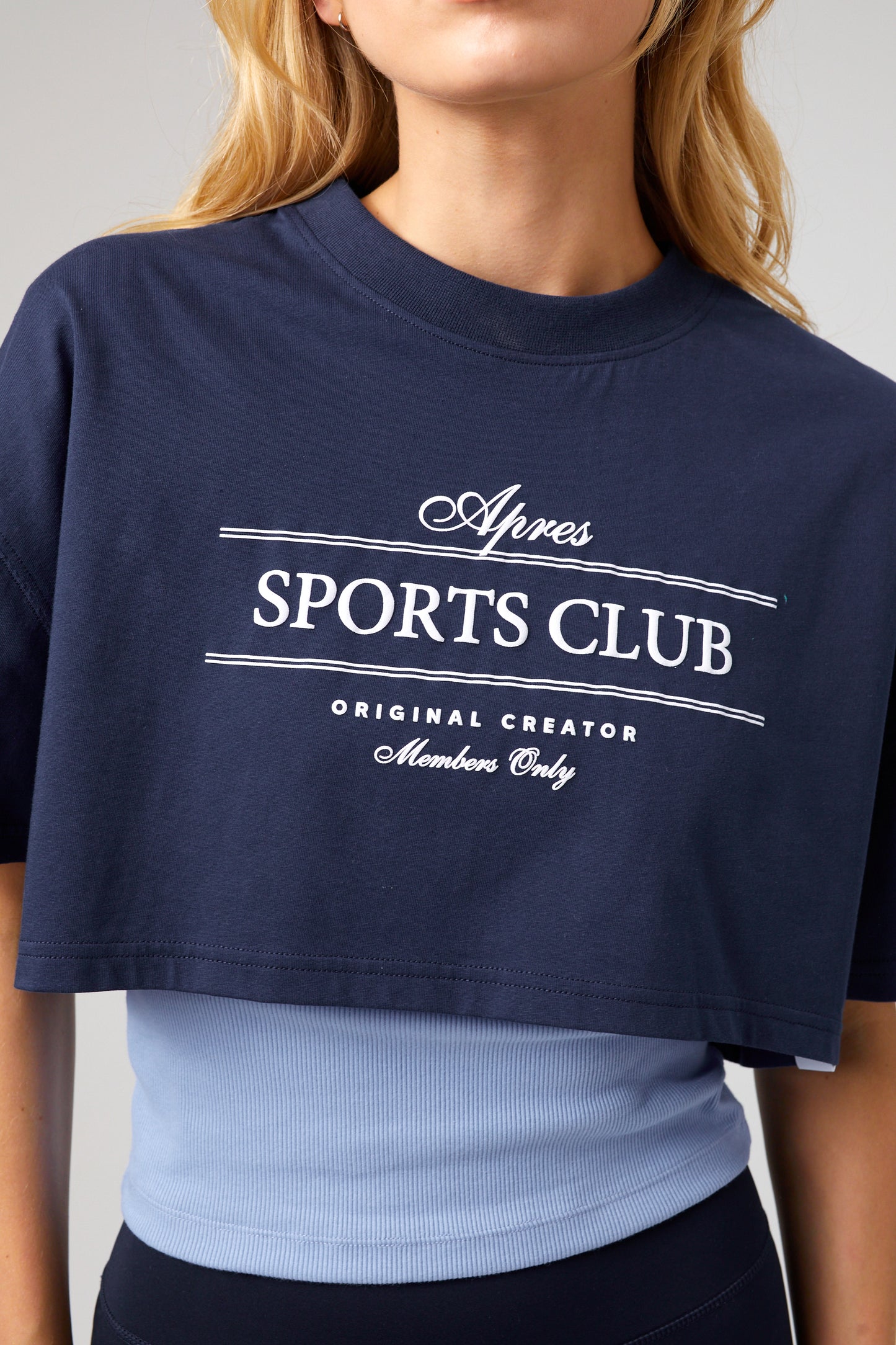 Club Crop T-shirt - Midnight Blue