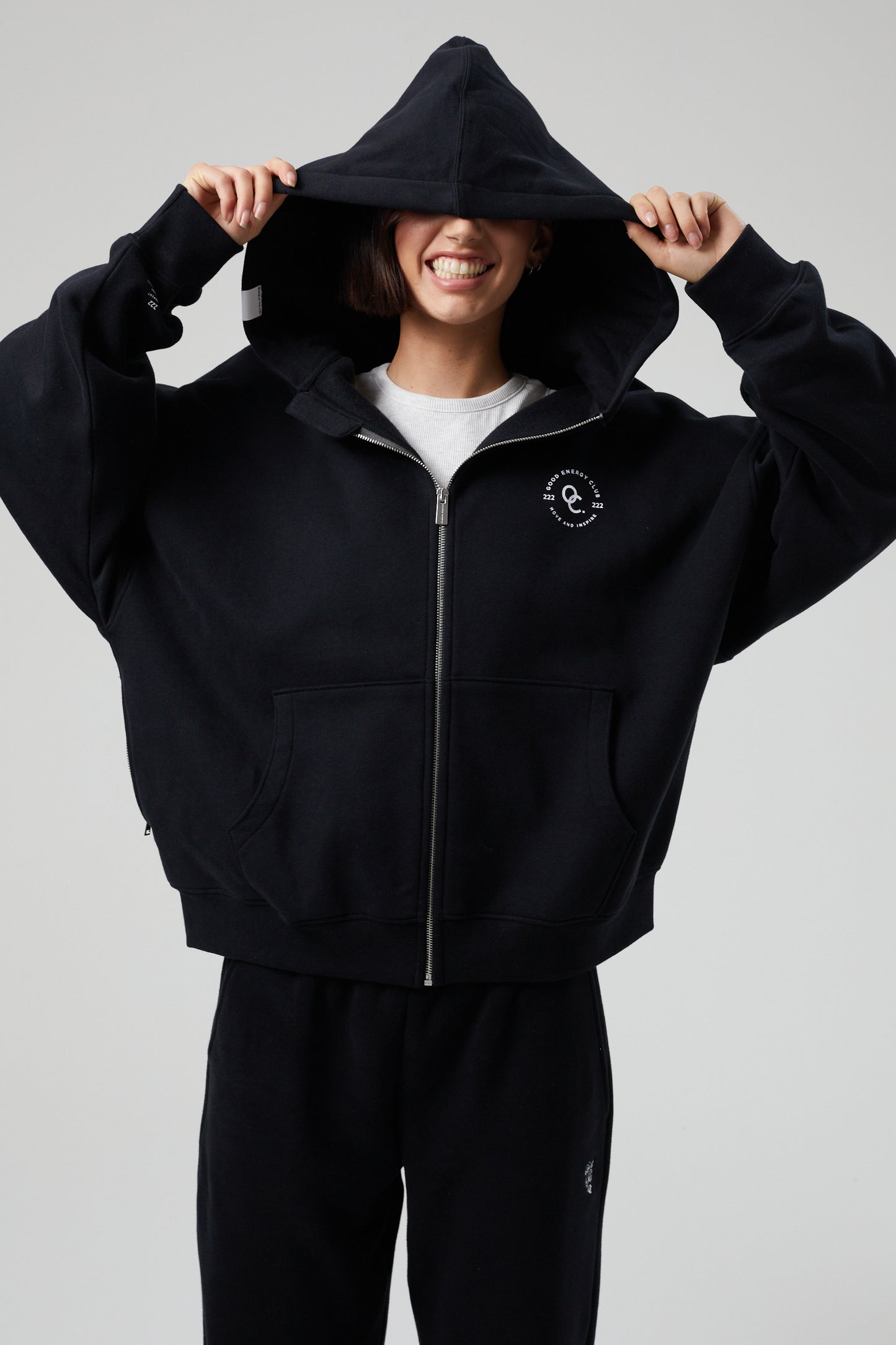 Joy Zip Hoodie - Jet Black
