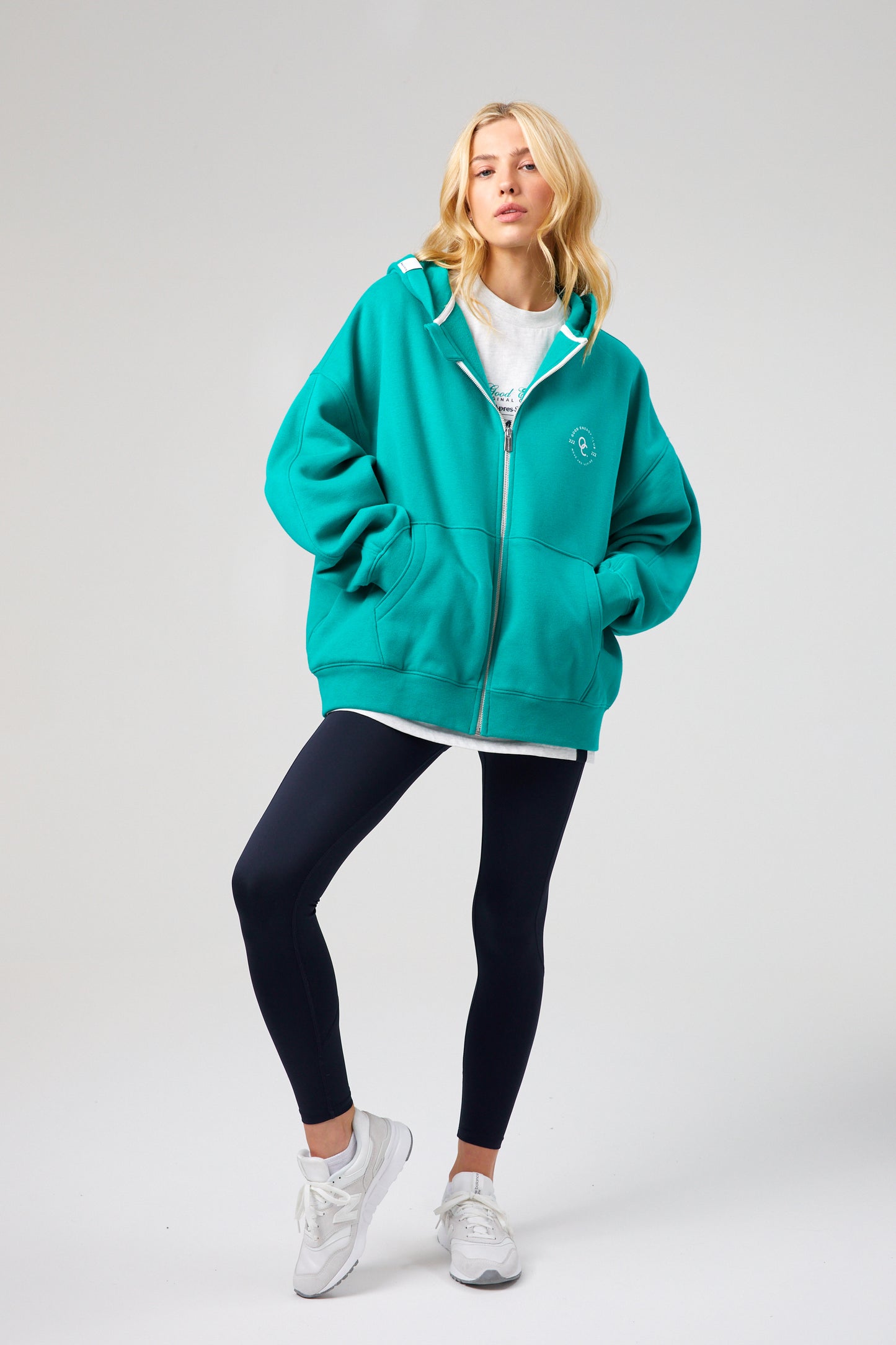 Joy Zip Hoodie - Tennis Green