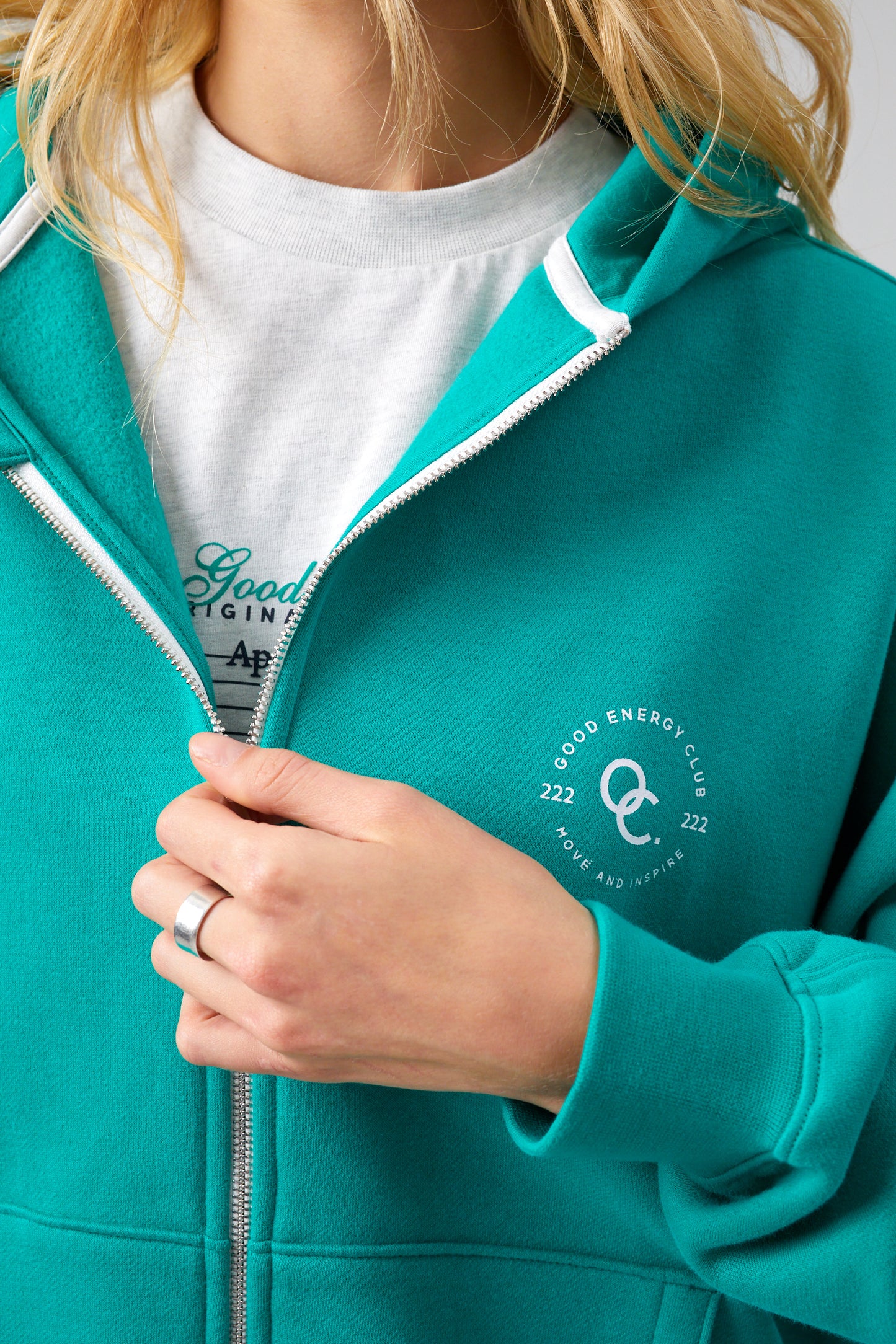 Joy Zip Hoodie - Tennis Green