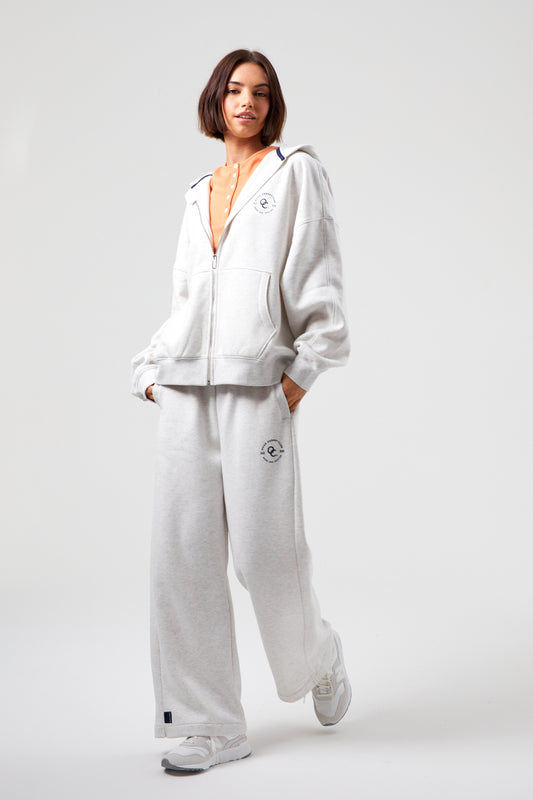 Joy Zip Hoodie - White Marl