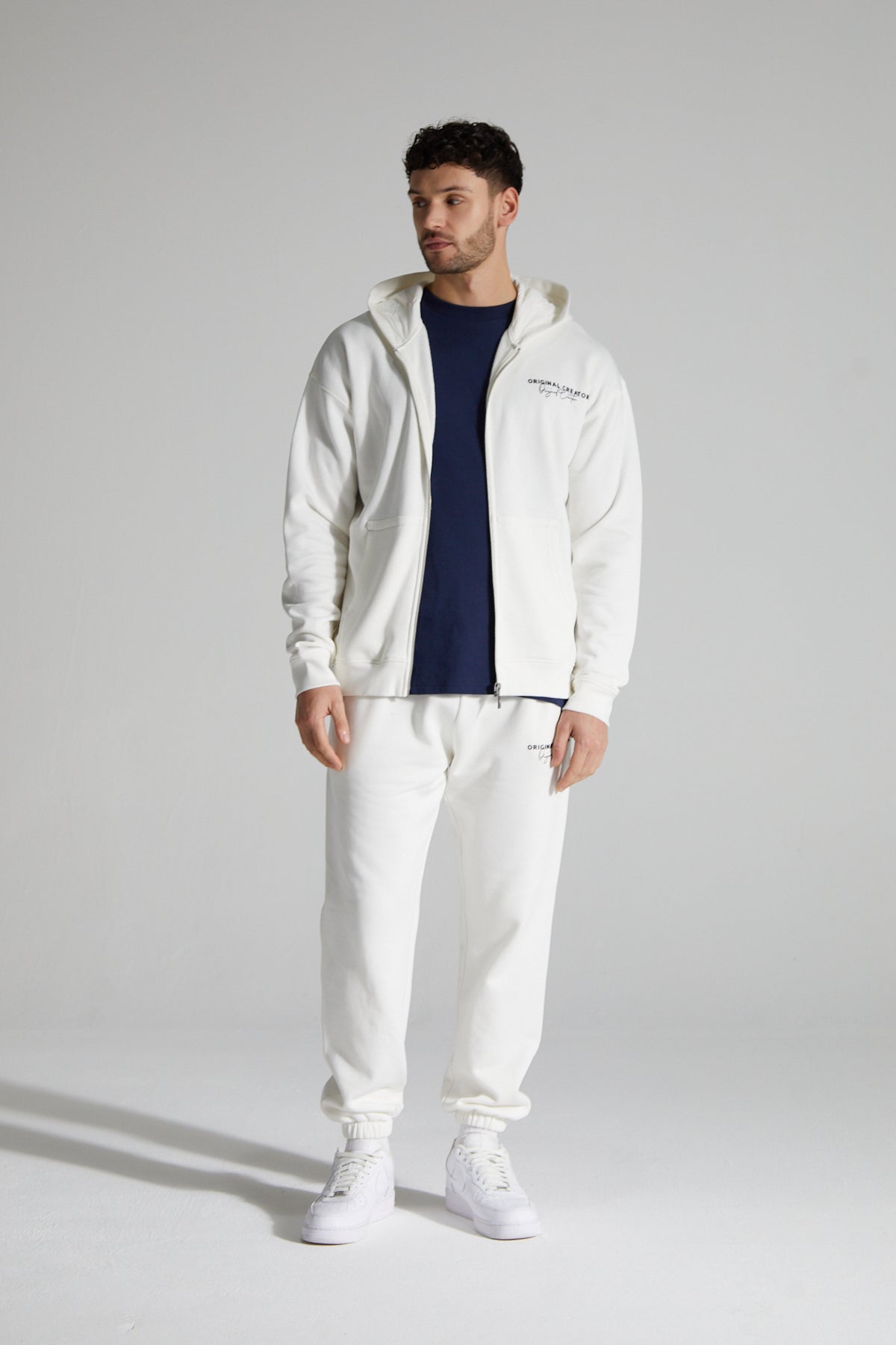Original Zip Hoodie- Paper White