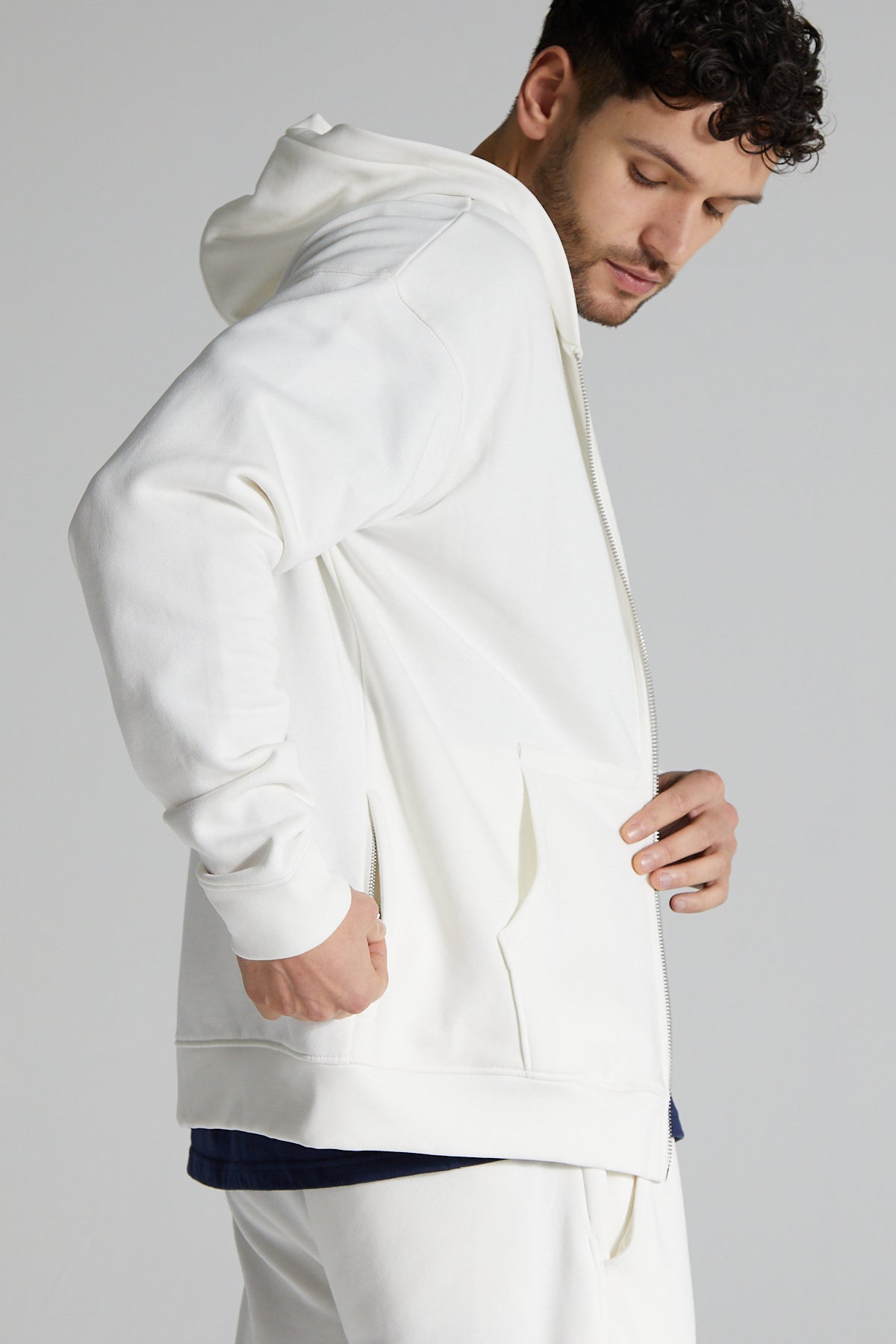 Original Zip Hoodie- Paper White