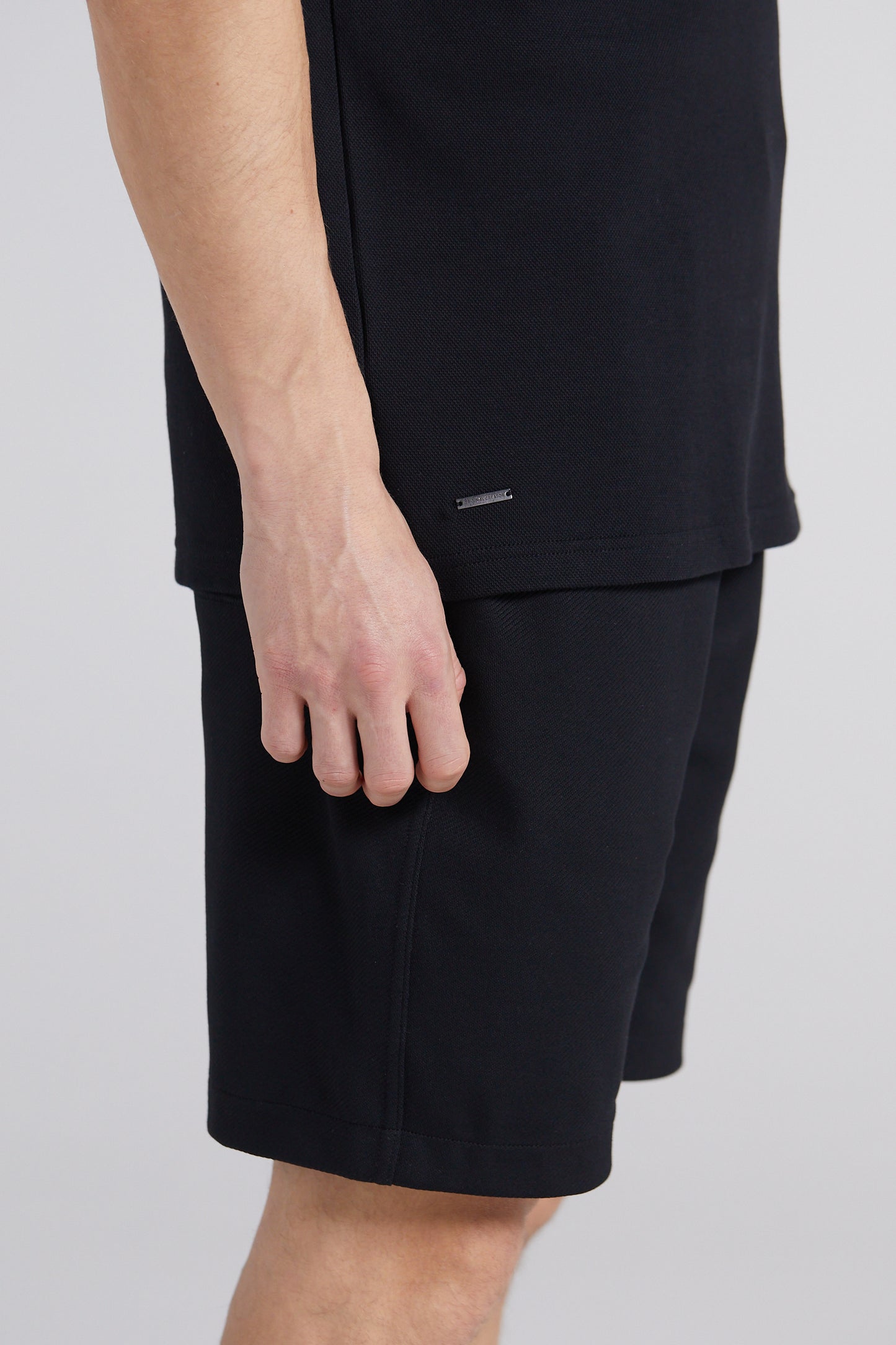 Boxy Pique Crew T-Shirt - Jet Black