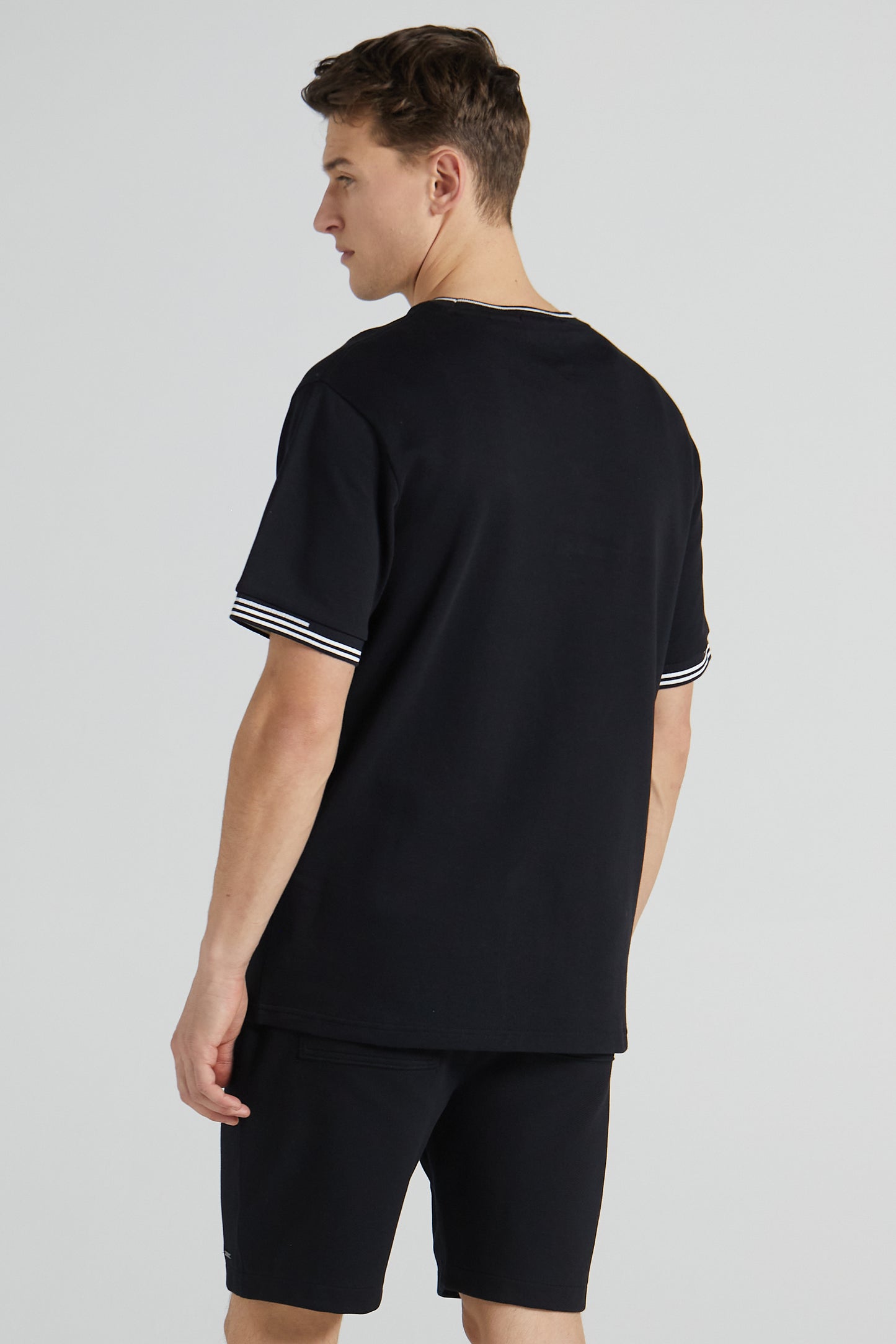 Boxy Pique Crew T-Shirt - Jet Black