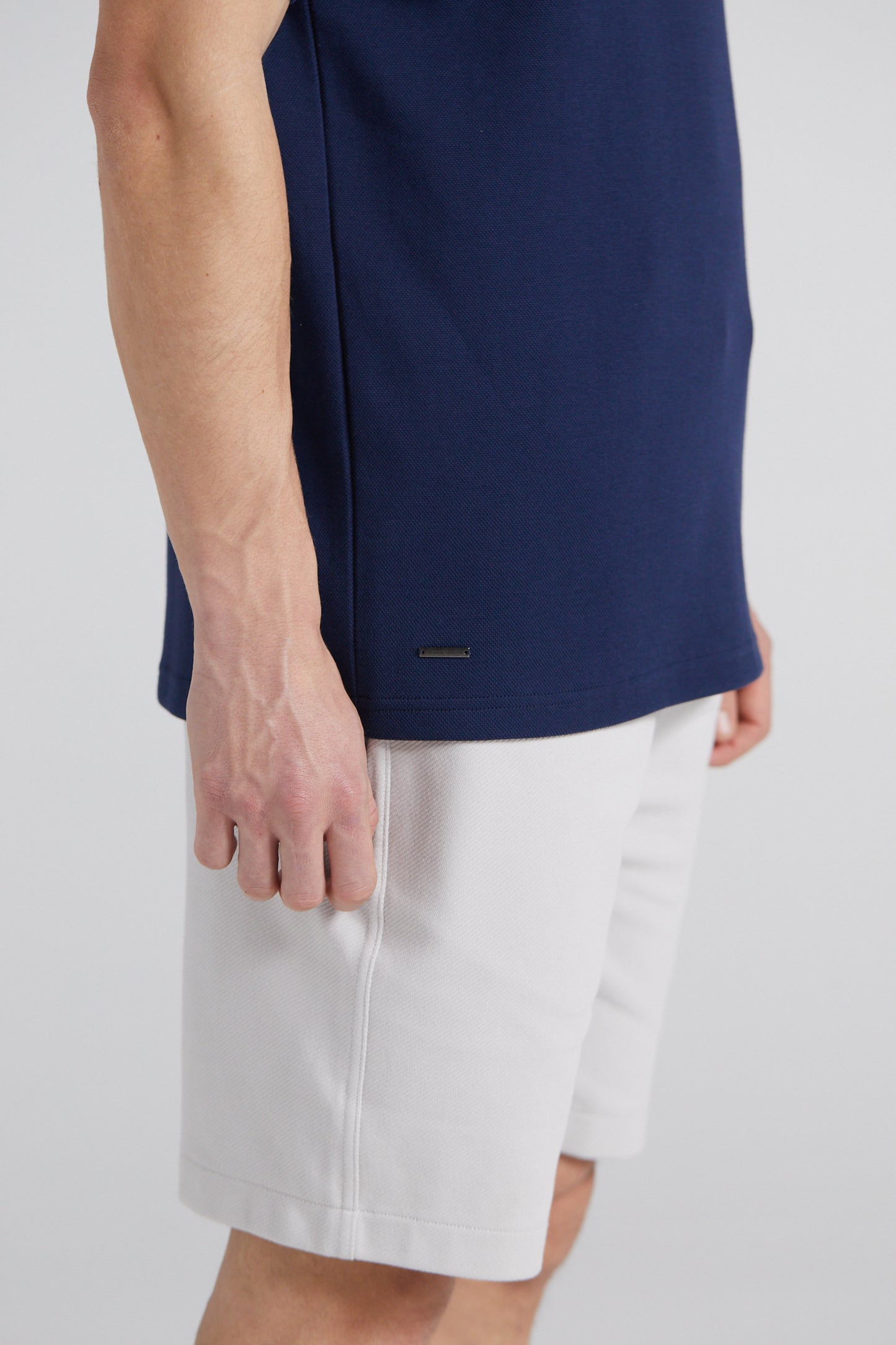 Boxy Pique Crew T-Shirt - Midnight Blue