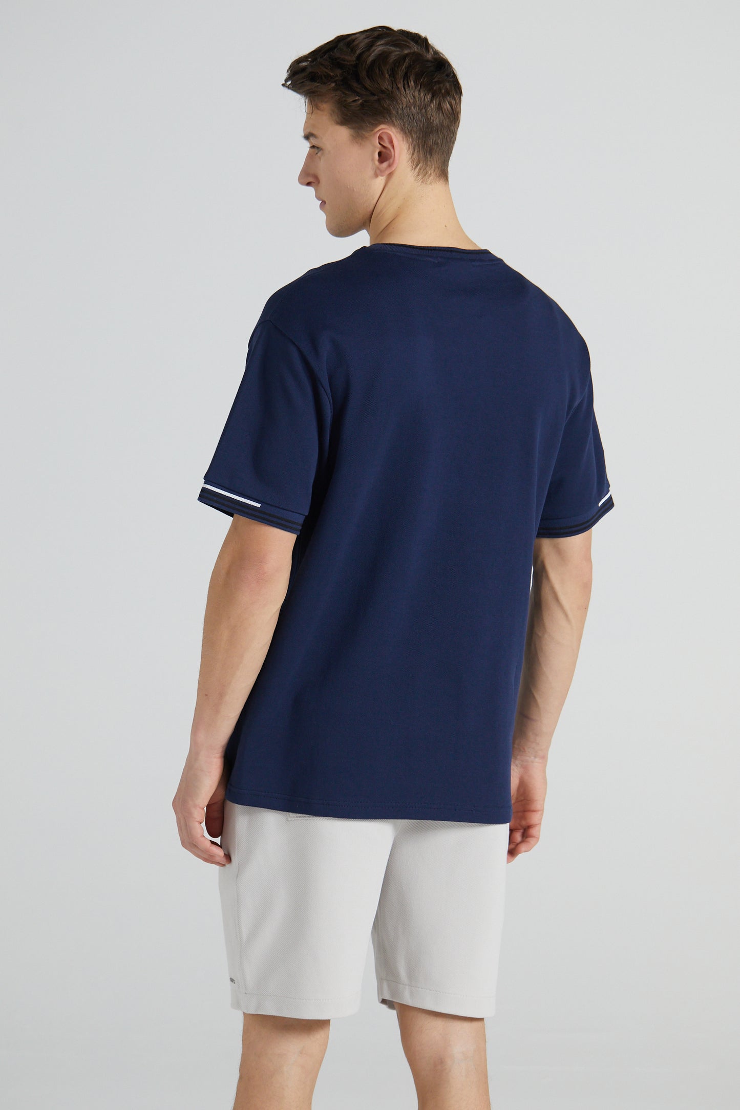 Boxy Pique Crew T-Shirt - Midnight Blue
