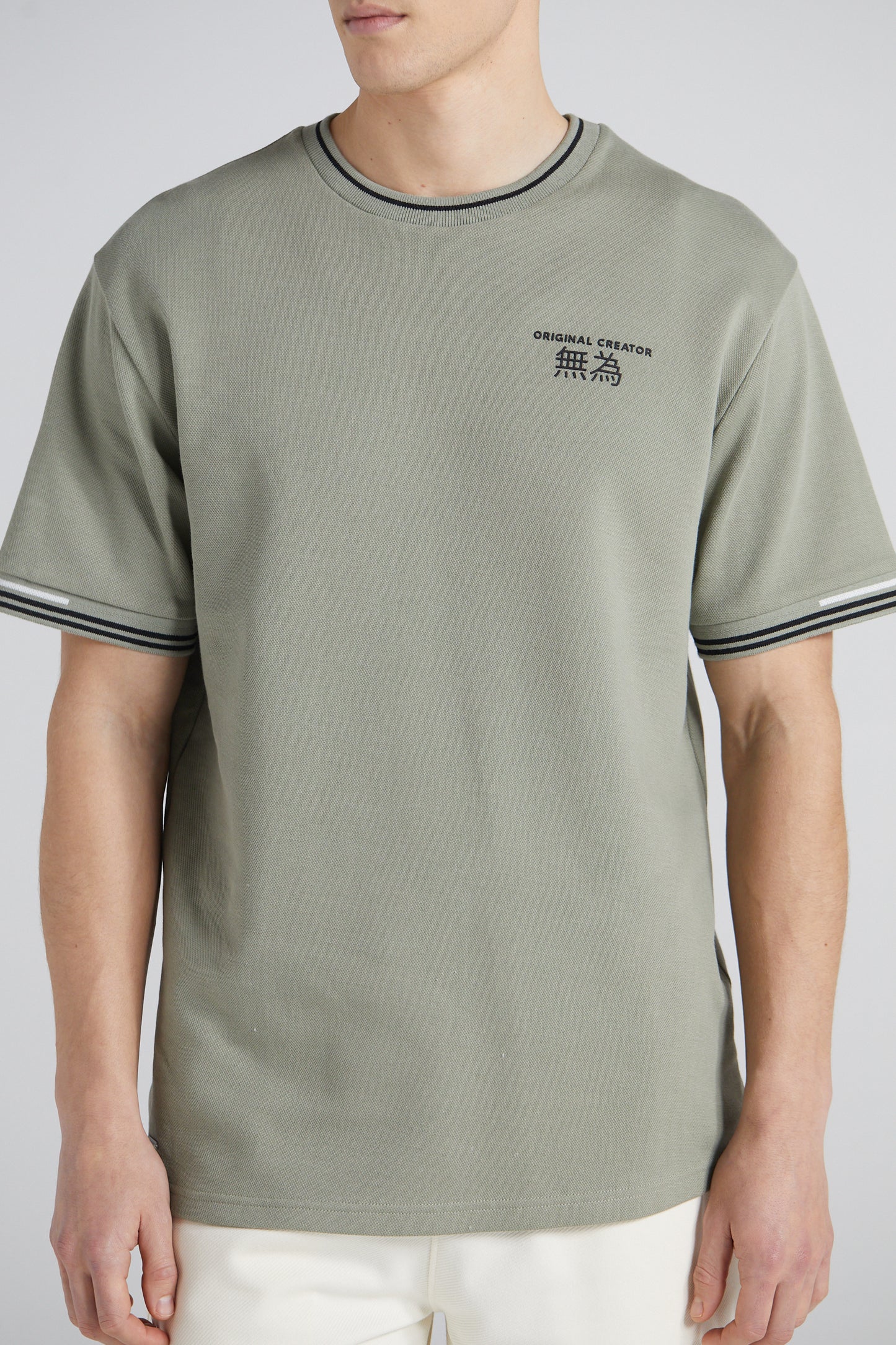 Boxy Pique Crew T-Shirt - Slate Green