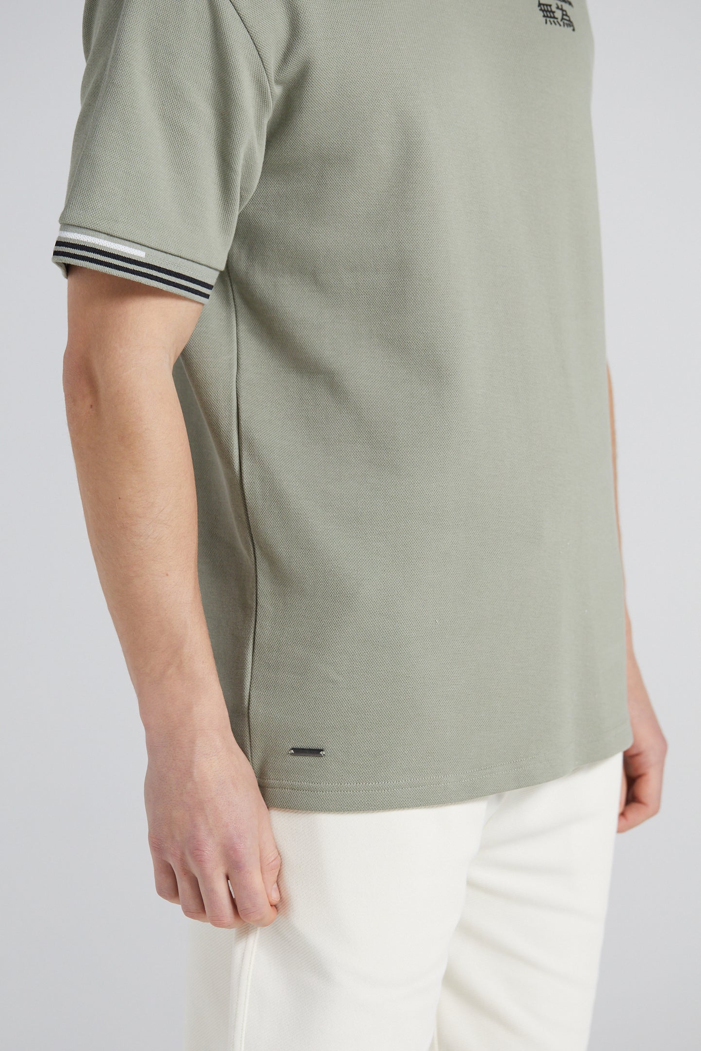 Boxy Pique Crew T-Shirt - Slate Green