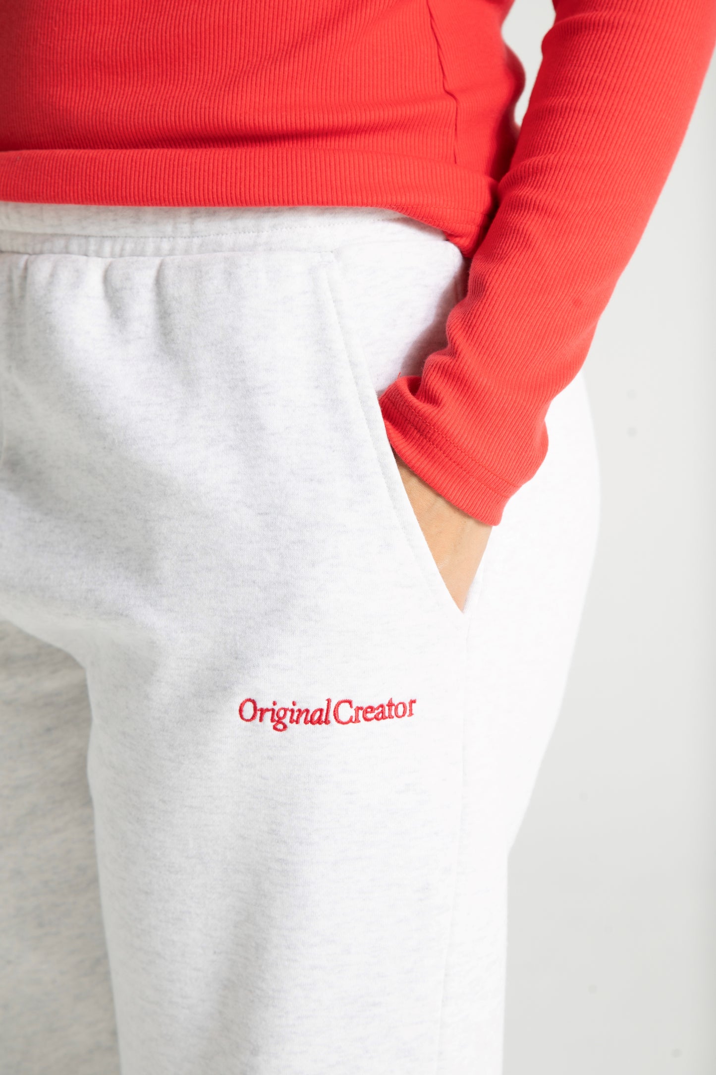 Classic Cuffed Joggers - White Marl