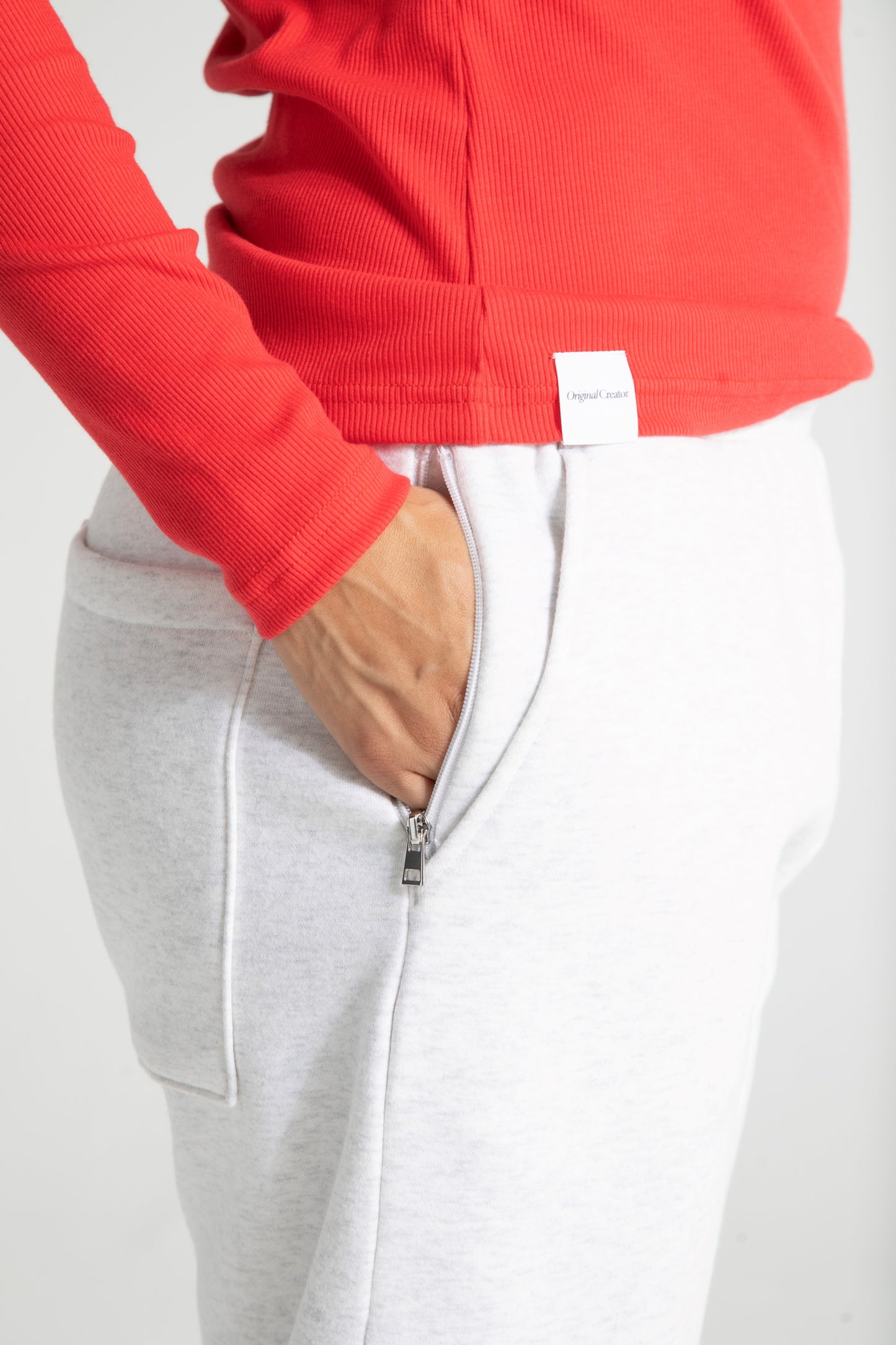 Classic Cuffed Joggers - White Marl