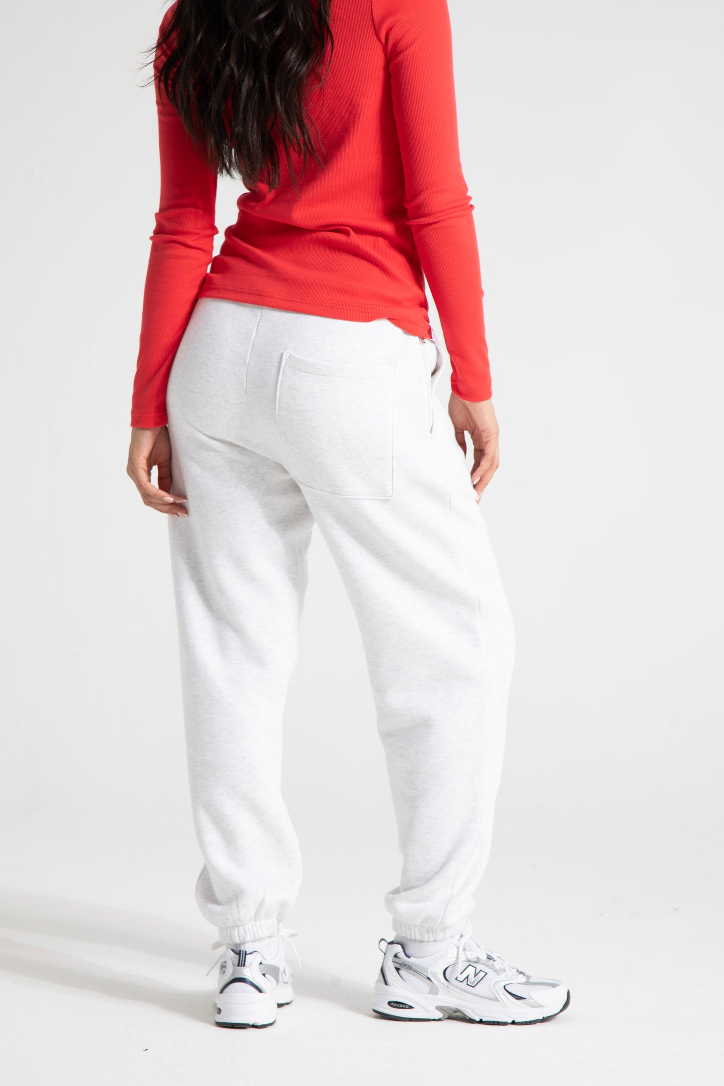 Classic Cuffed Joggers - White Marl