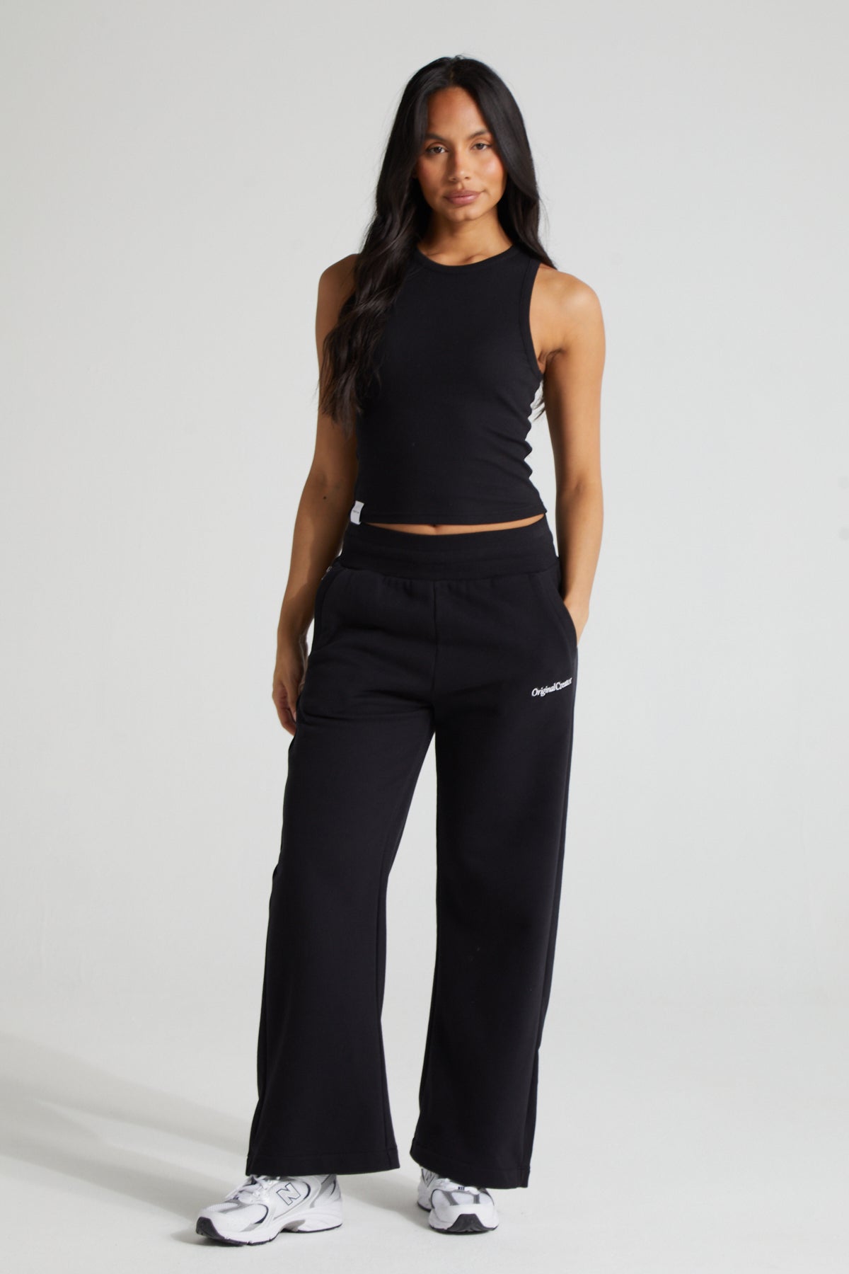 Wide Leg Jogger -Jet Black