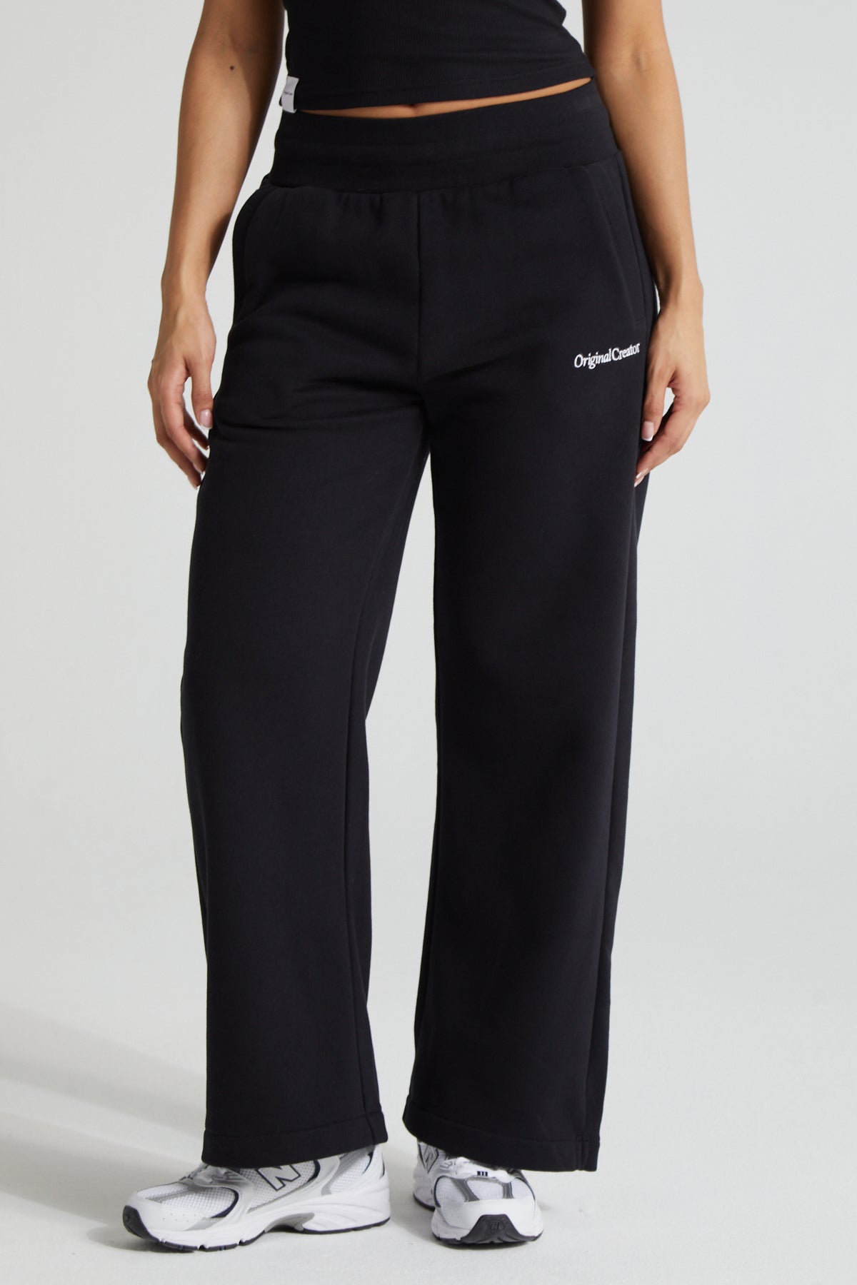 Wide Leg Jogger -Jet Black