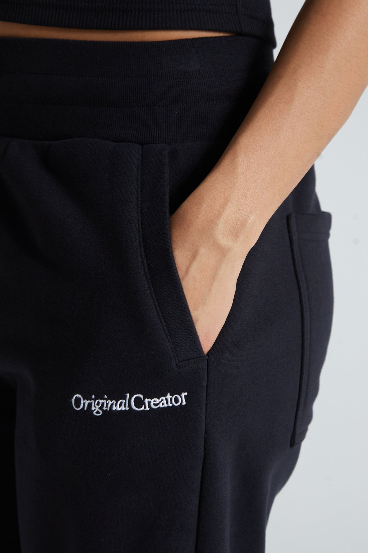 Wide Leg Jogger -Jet Black