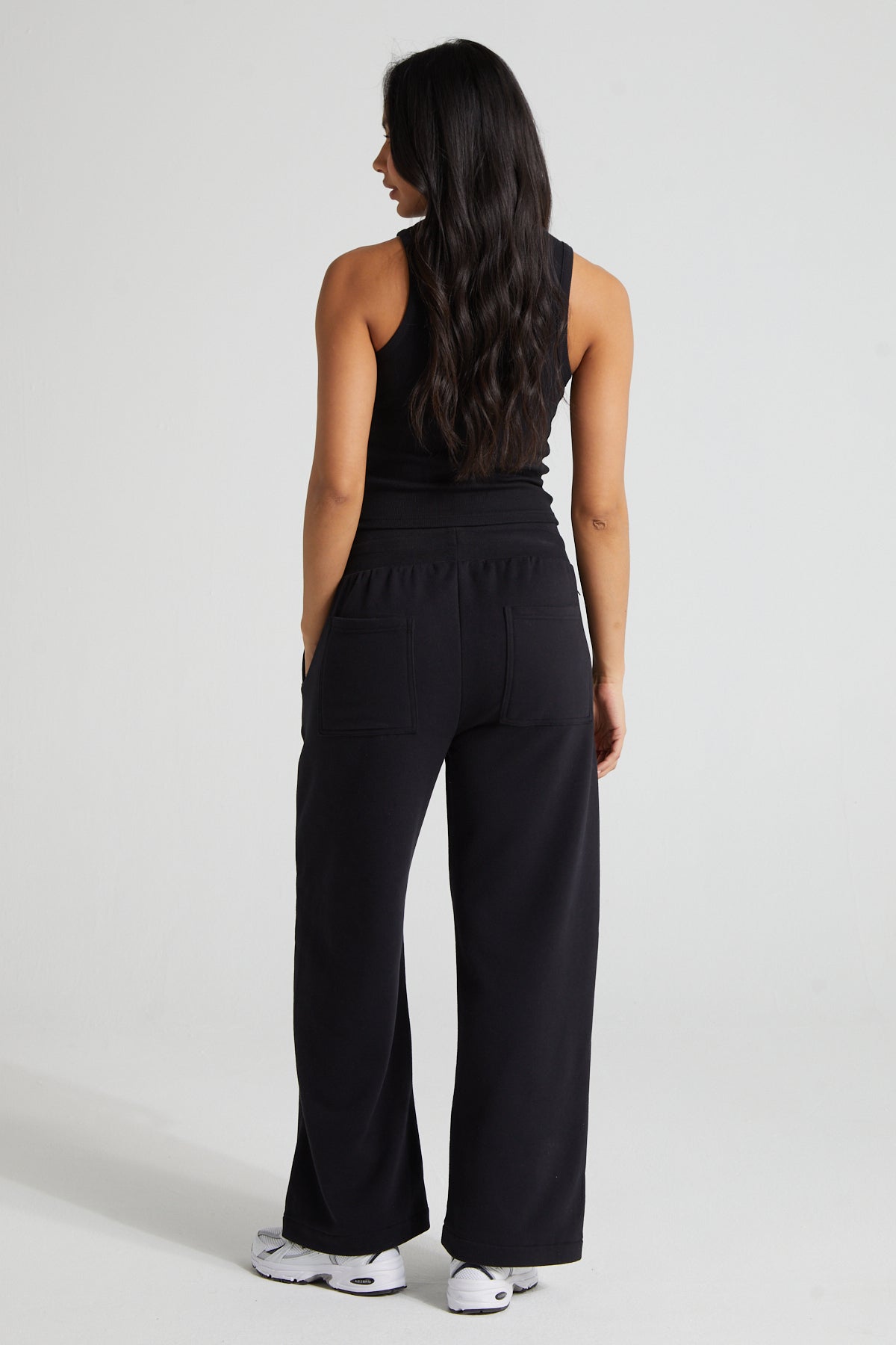 Wide Leg Jogger -Jet Black