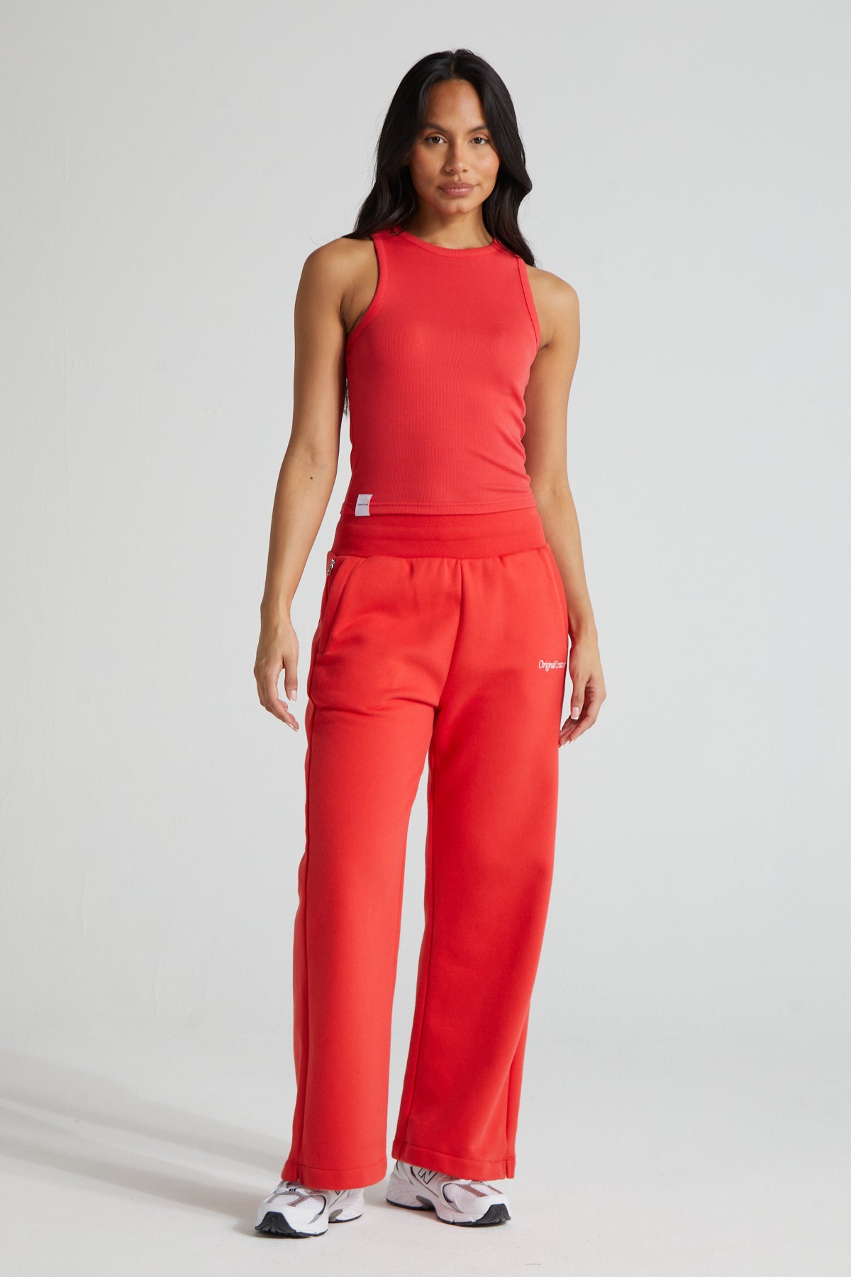 Wide Leg Jogger -Poppy Red