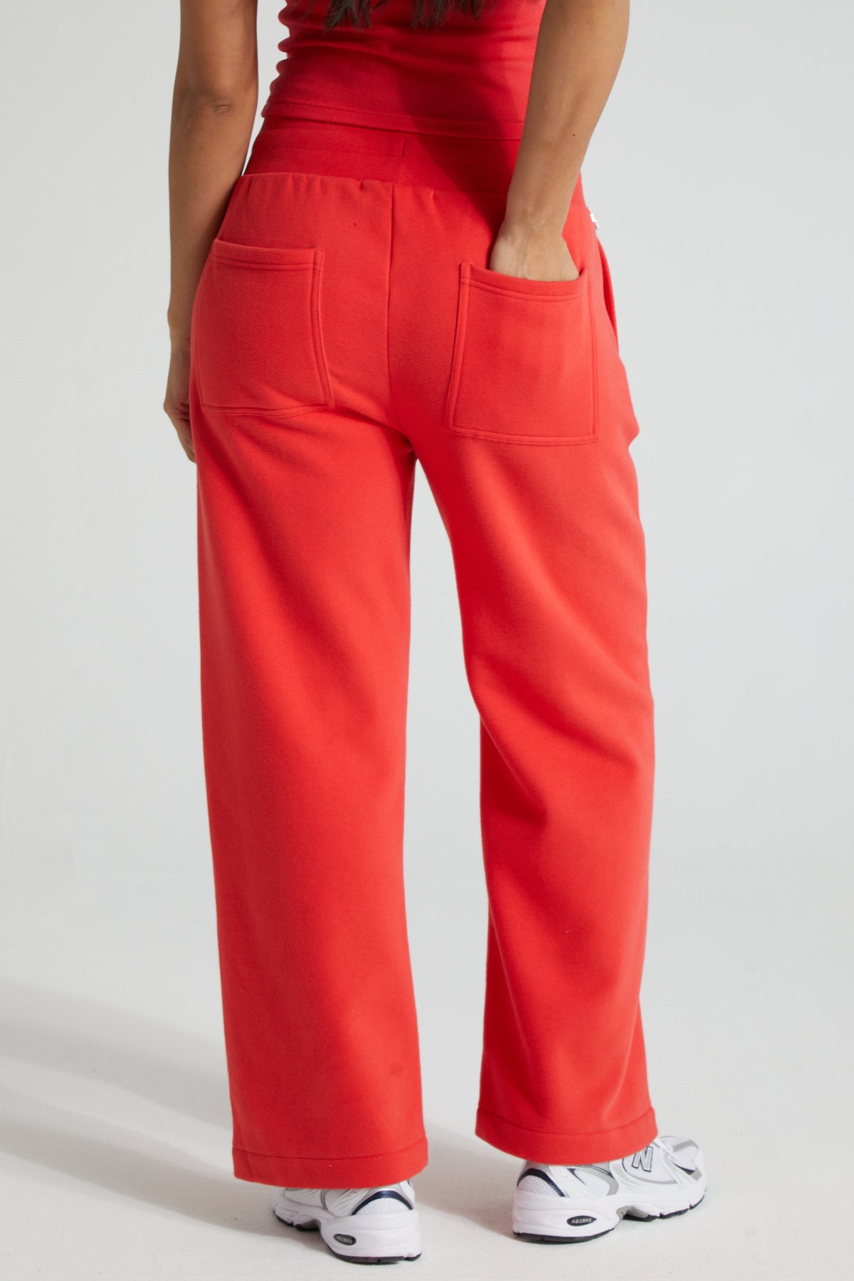 Wide Leg Jogger -Poppy Red