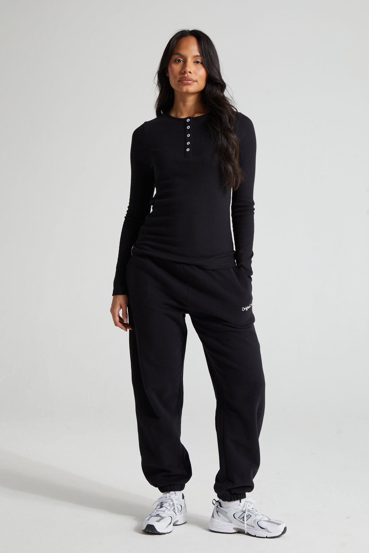 Long Sleeve Slim Fit Top - Jet Black
