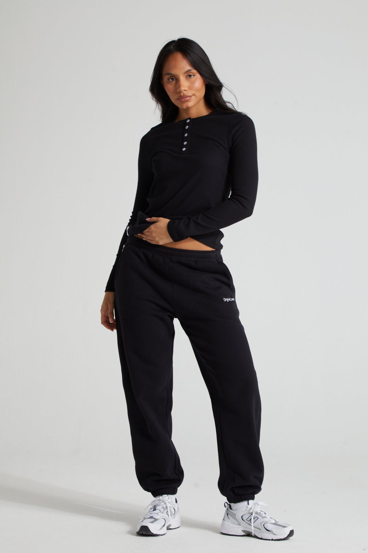 Long Sleeve Slim Fit Top - Jet Black