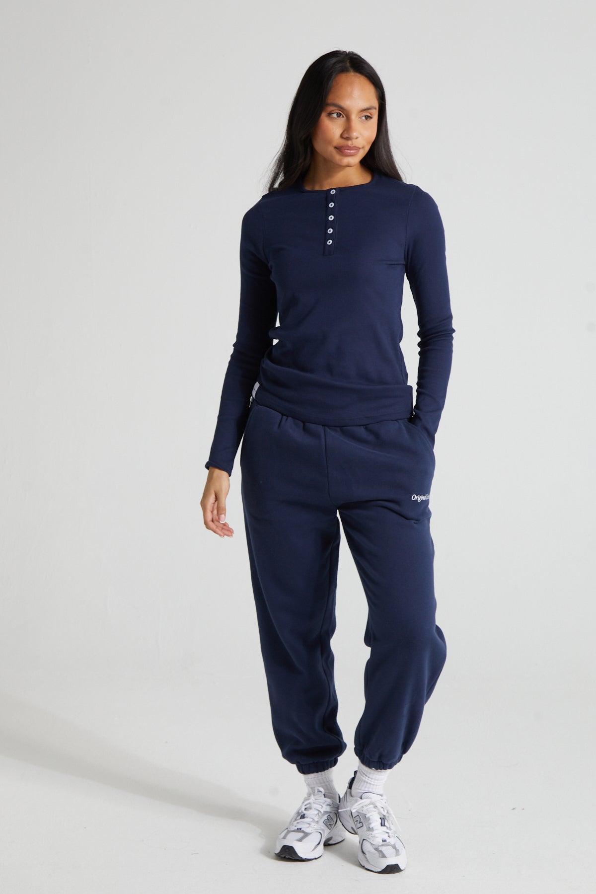 Long Sleeve Slim Fit Top - Midnight Blue