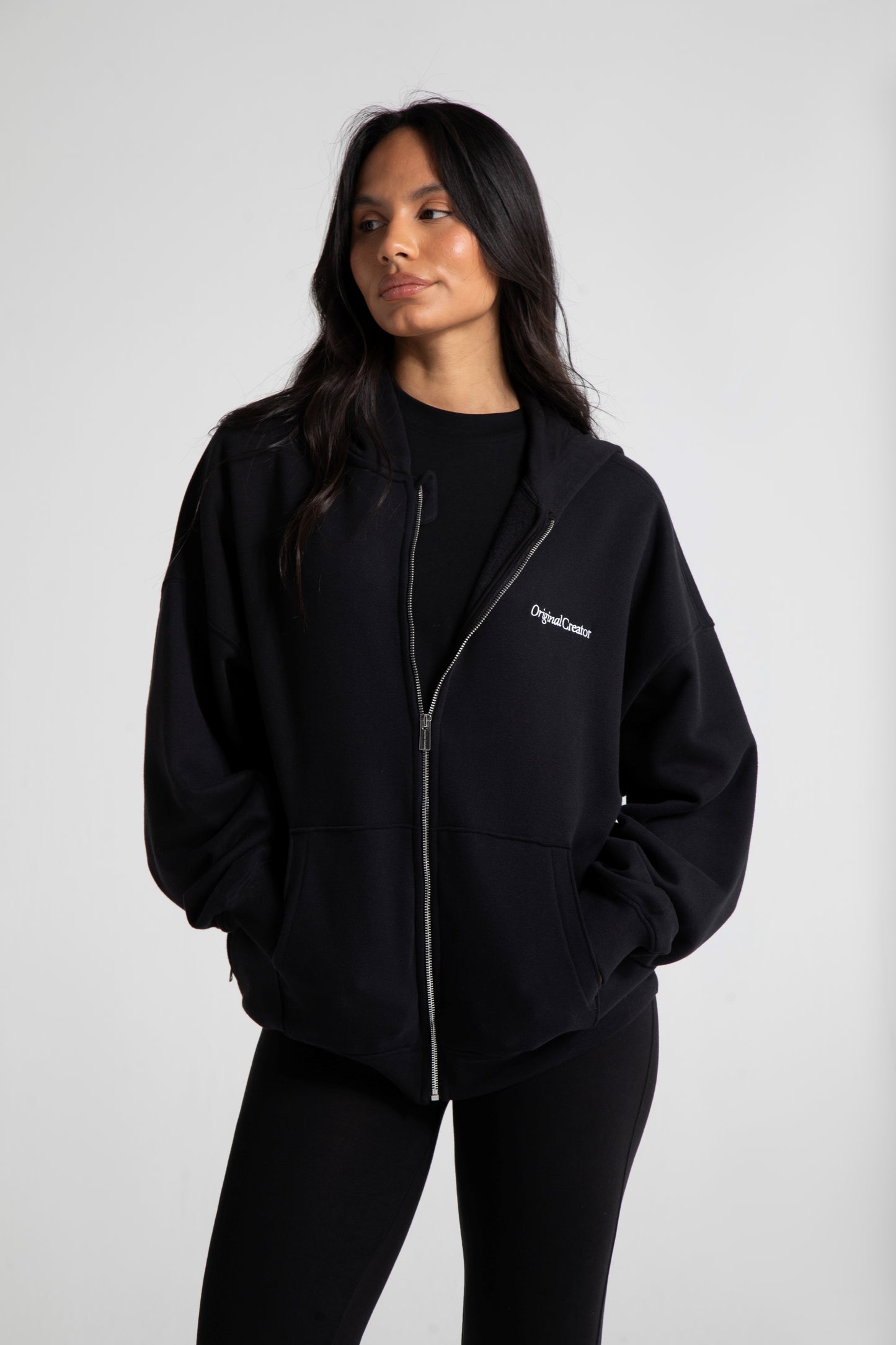 Comfort Zip Hoodie-Jet Black
