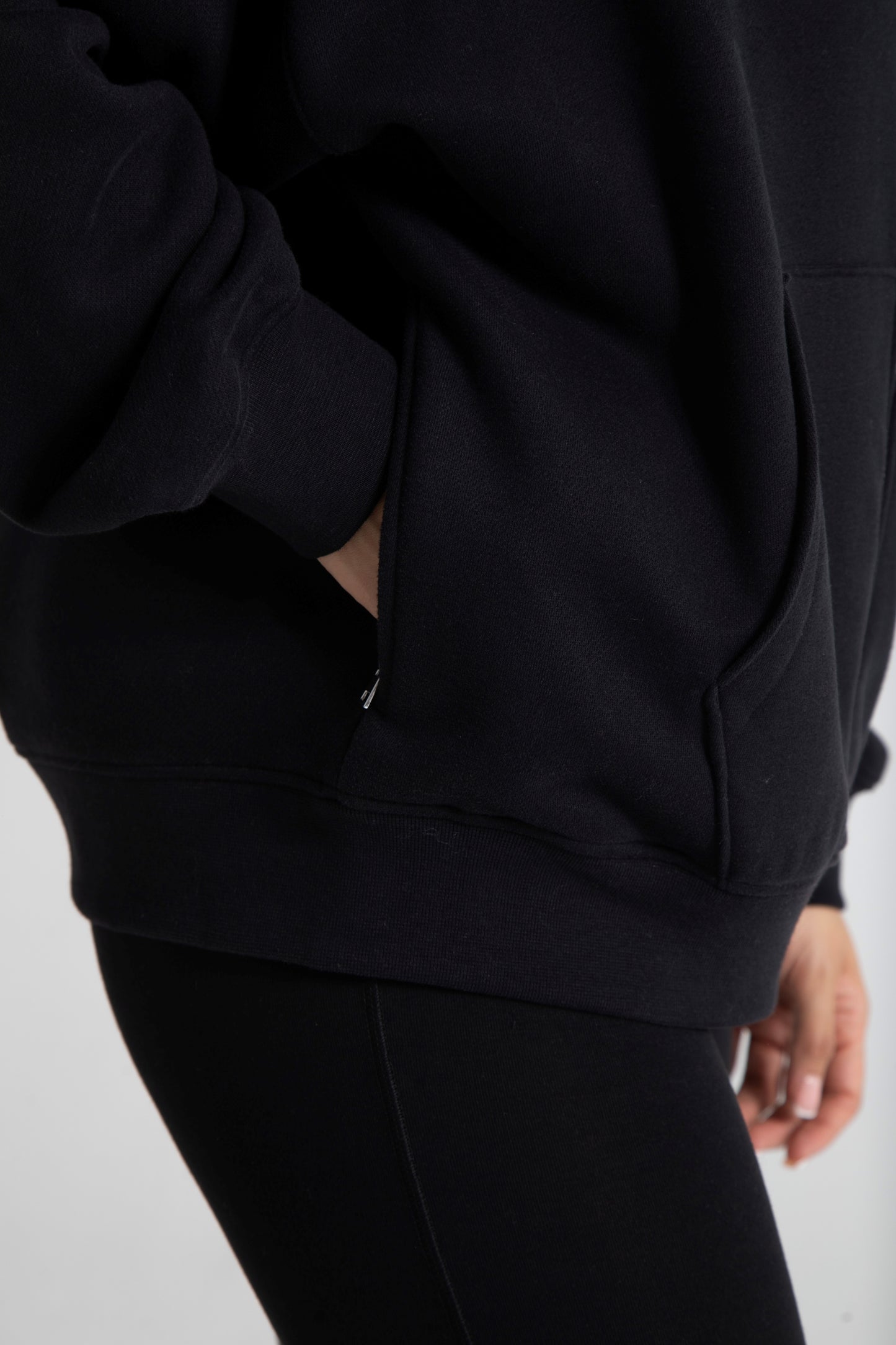 Comfort Zip Hoodie-Jet Black