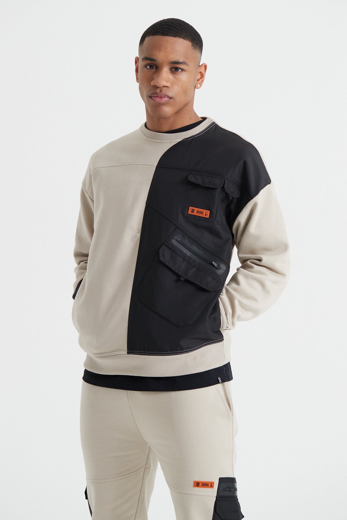 Cargo Sweatshirt - Sand Stone