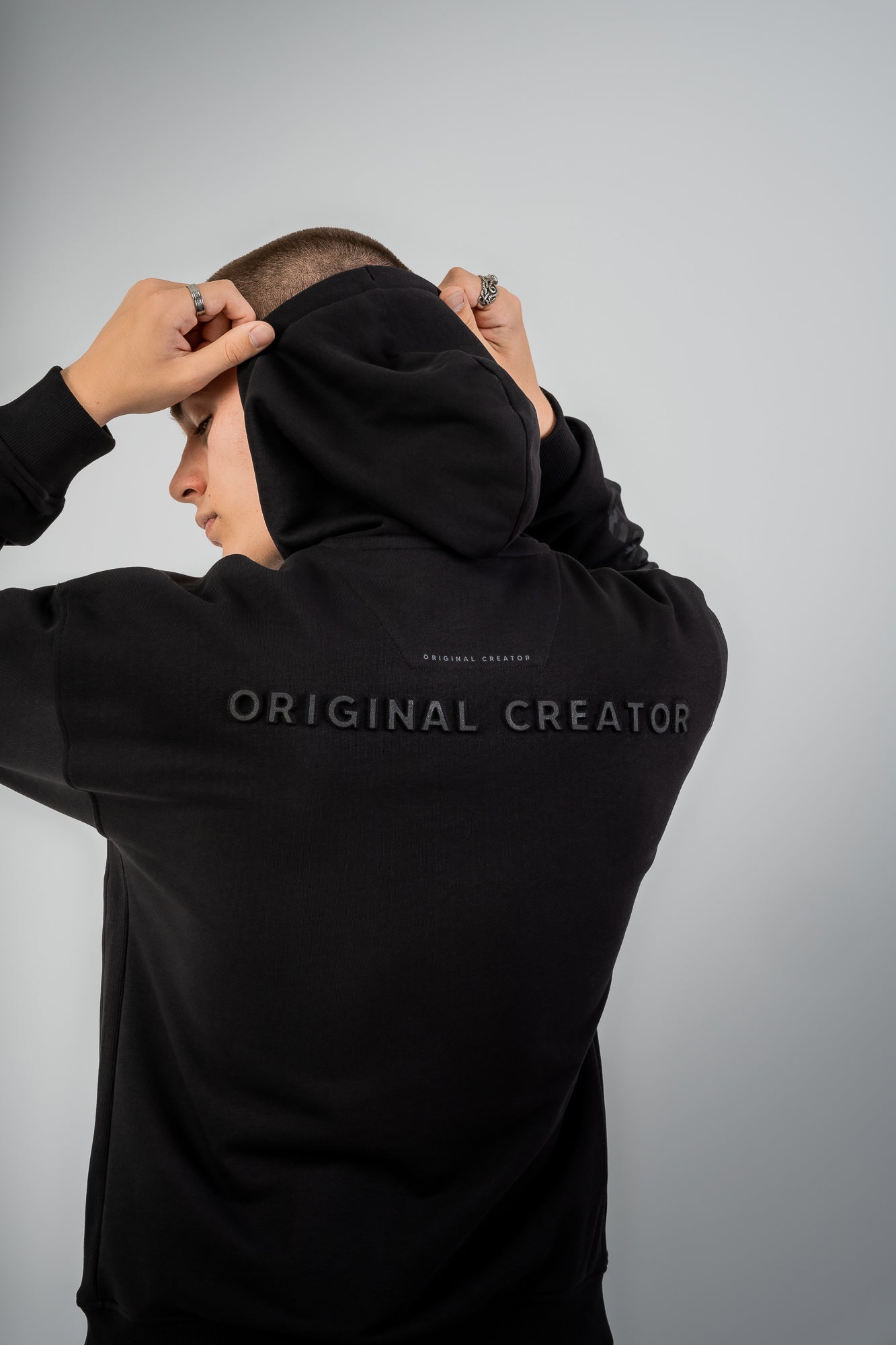 Error_404 Zip Hoodie - Jet Black