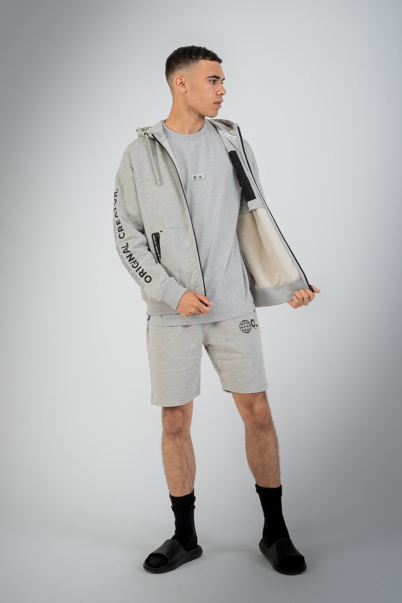 Error_404 Zip Hoodie - Granite Grey