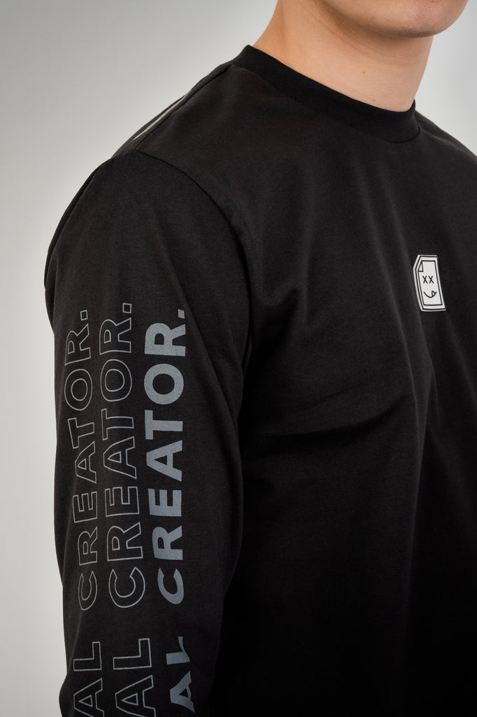 Smiley_404 Long Sleeve T-Shirt - Jet Black