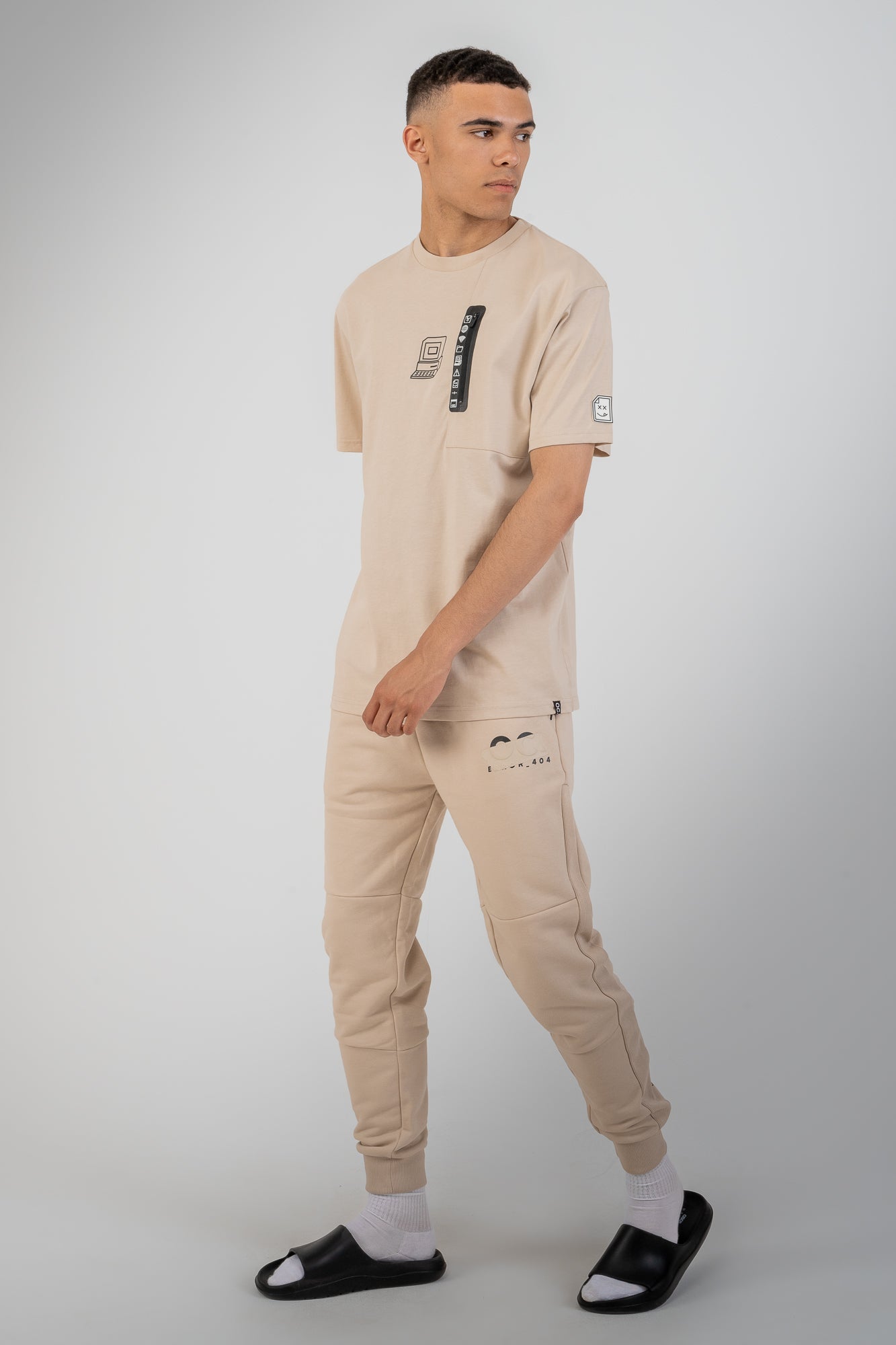 Computer Zip T-Shirt - Sand Stone