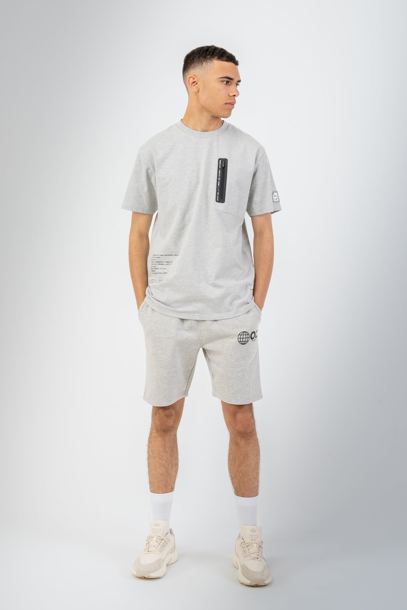 HTML Zip T-Shirt - Granite Grey