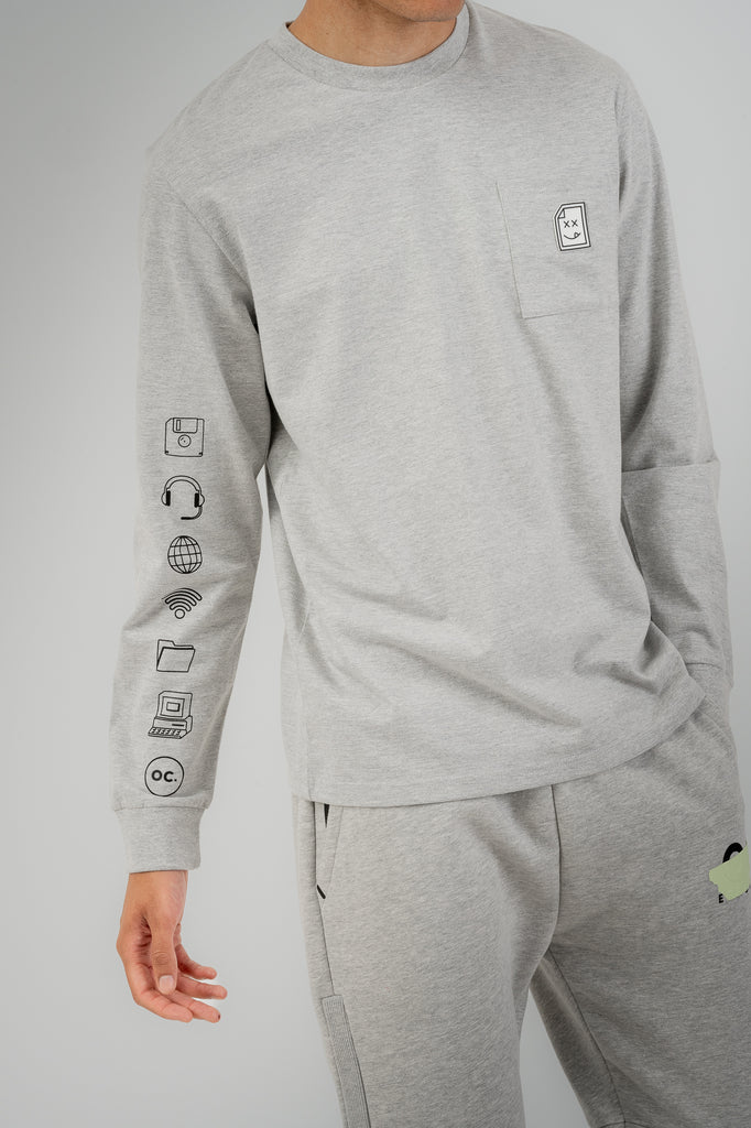 Error_404 Long Sleeve T-Shirt - Granite Grey