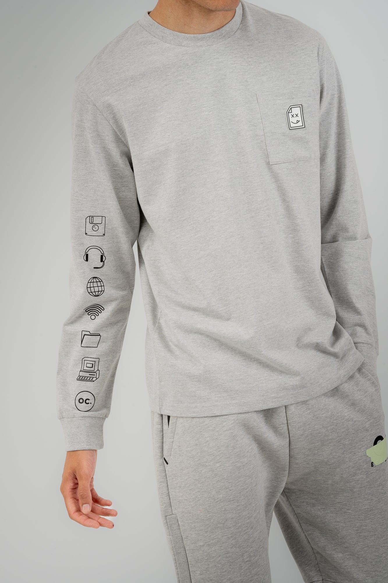 Error_404 Long Sleeve T-Shirt - Granite Grey