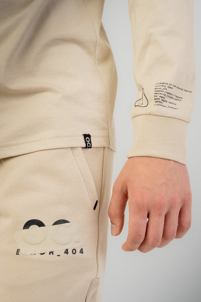 Smiley_404 Long Sleeve T-Shirt - Sand Stone