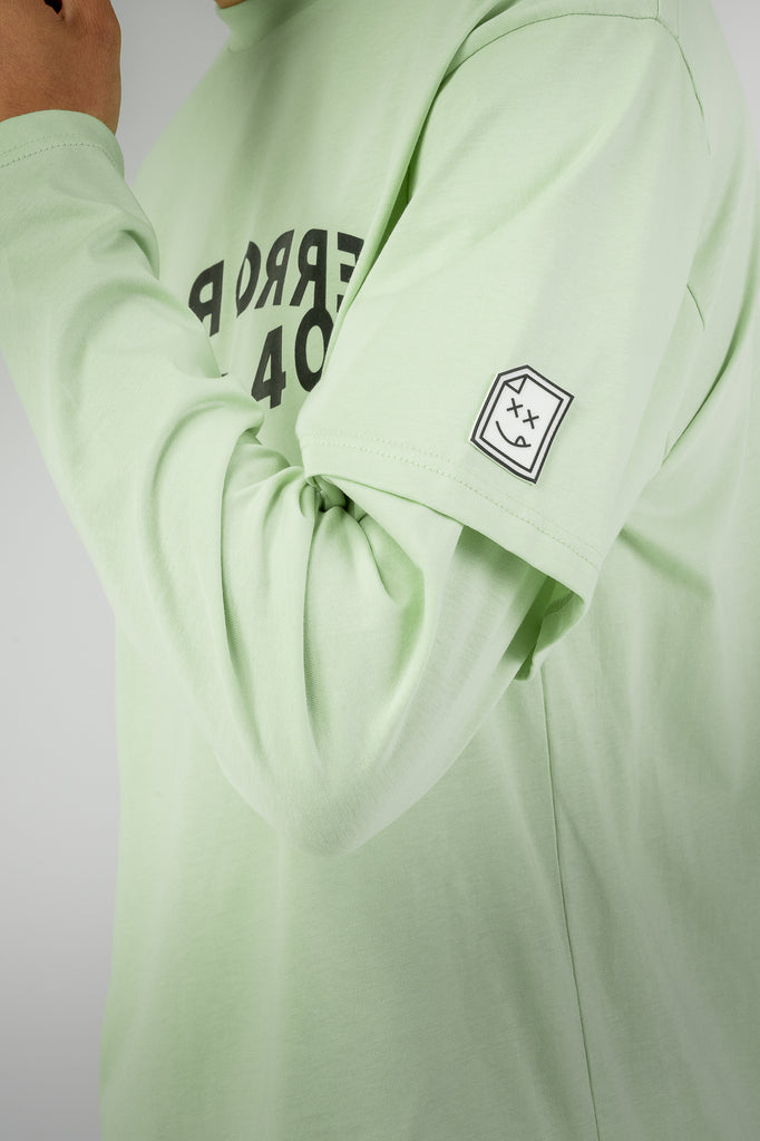 Error Circuit Layered Sleeved T-Shirt - Peppermint Green