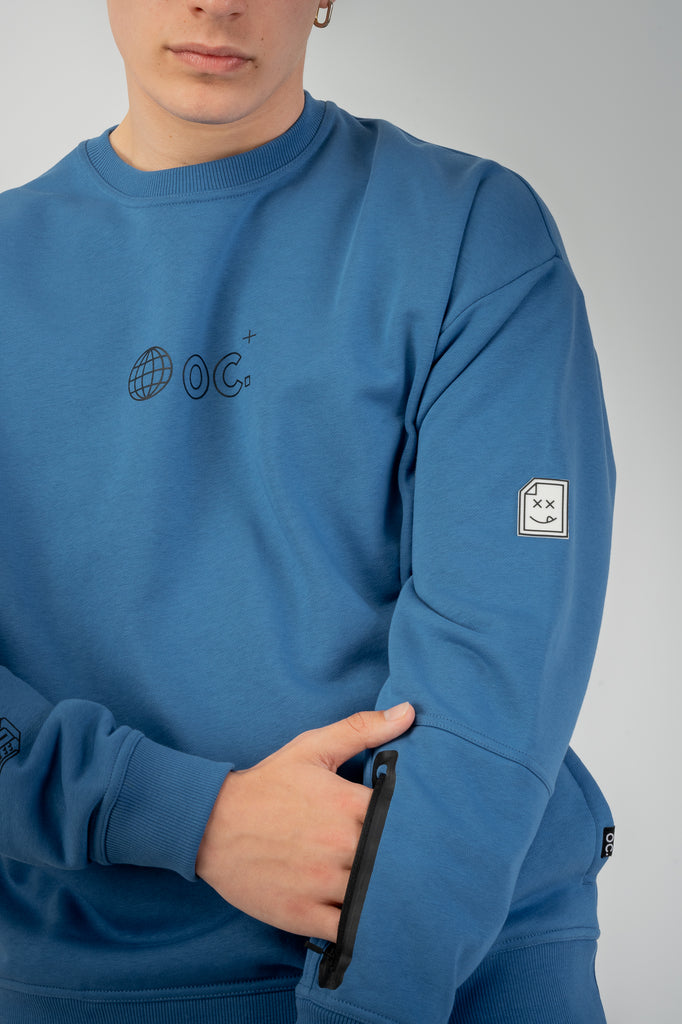 Globe Sweatshirt - Yale Blue