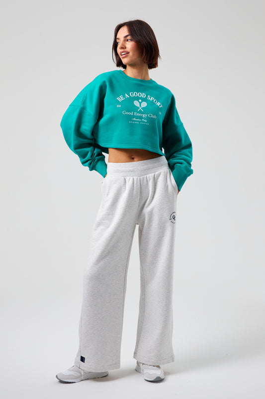 Tennis Crop Sweatshirt - Tennis Green