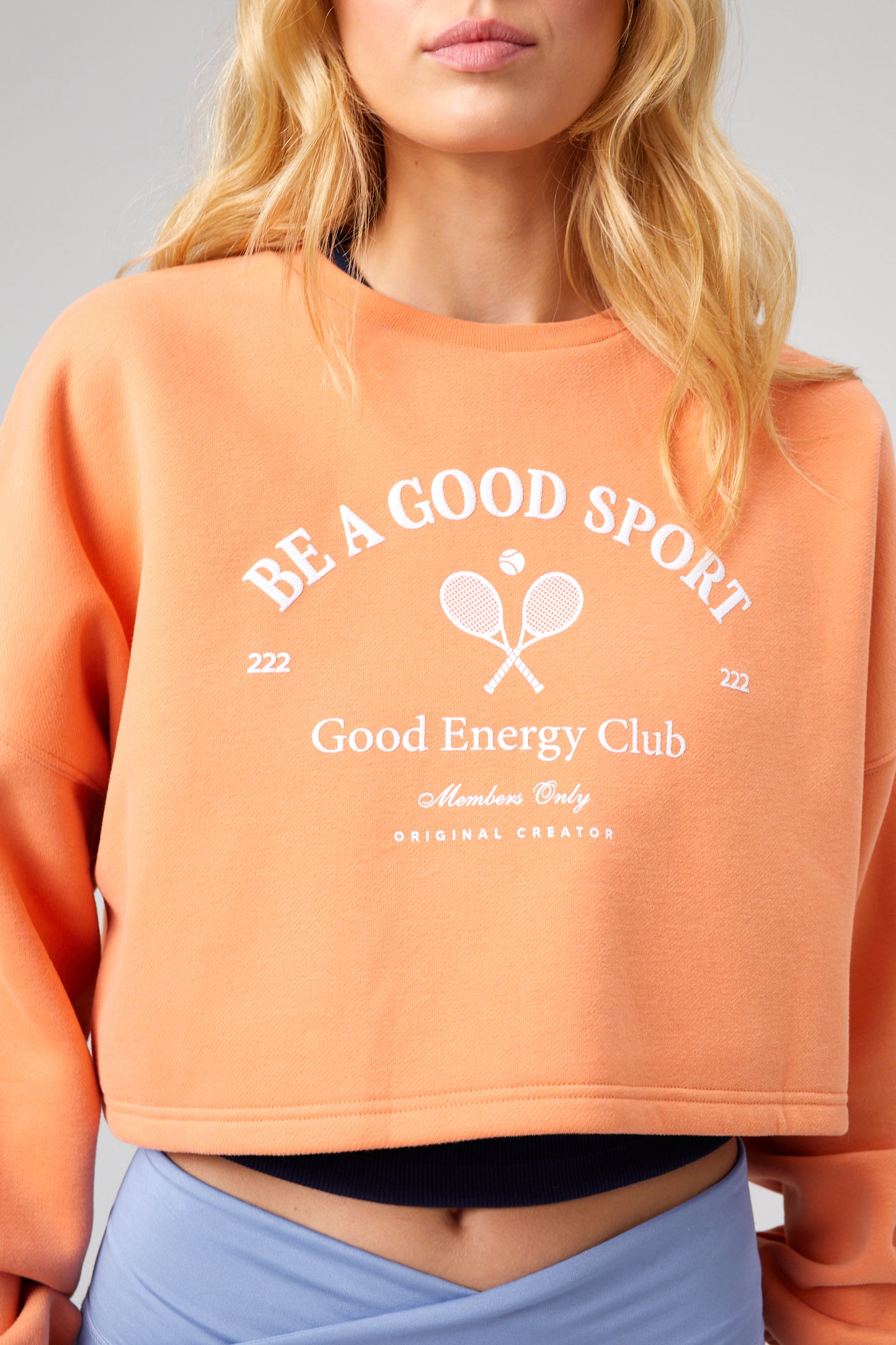 Tennis Crop Sweatshirt - Coral Silk