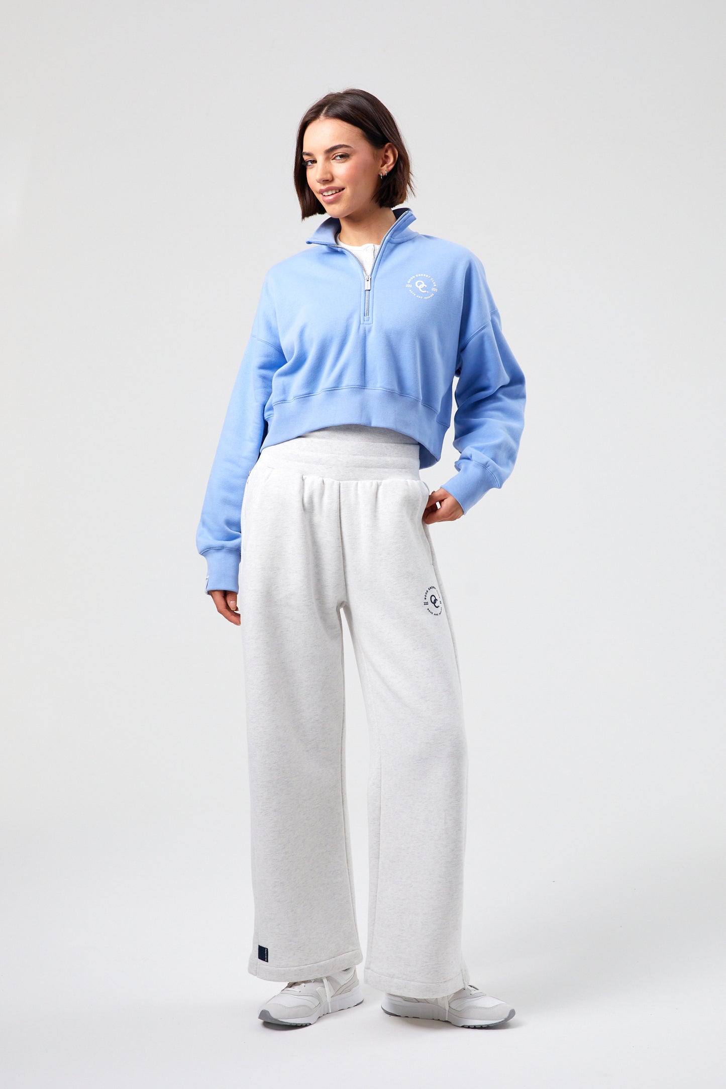 Joy Crop Half Zip - Periwinkle