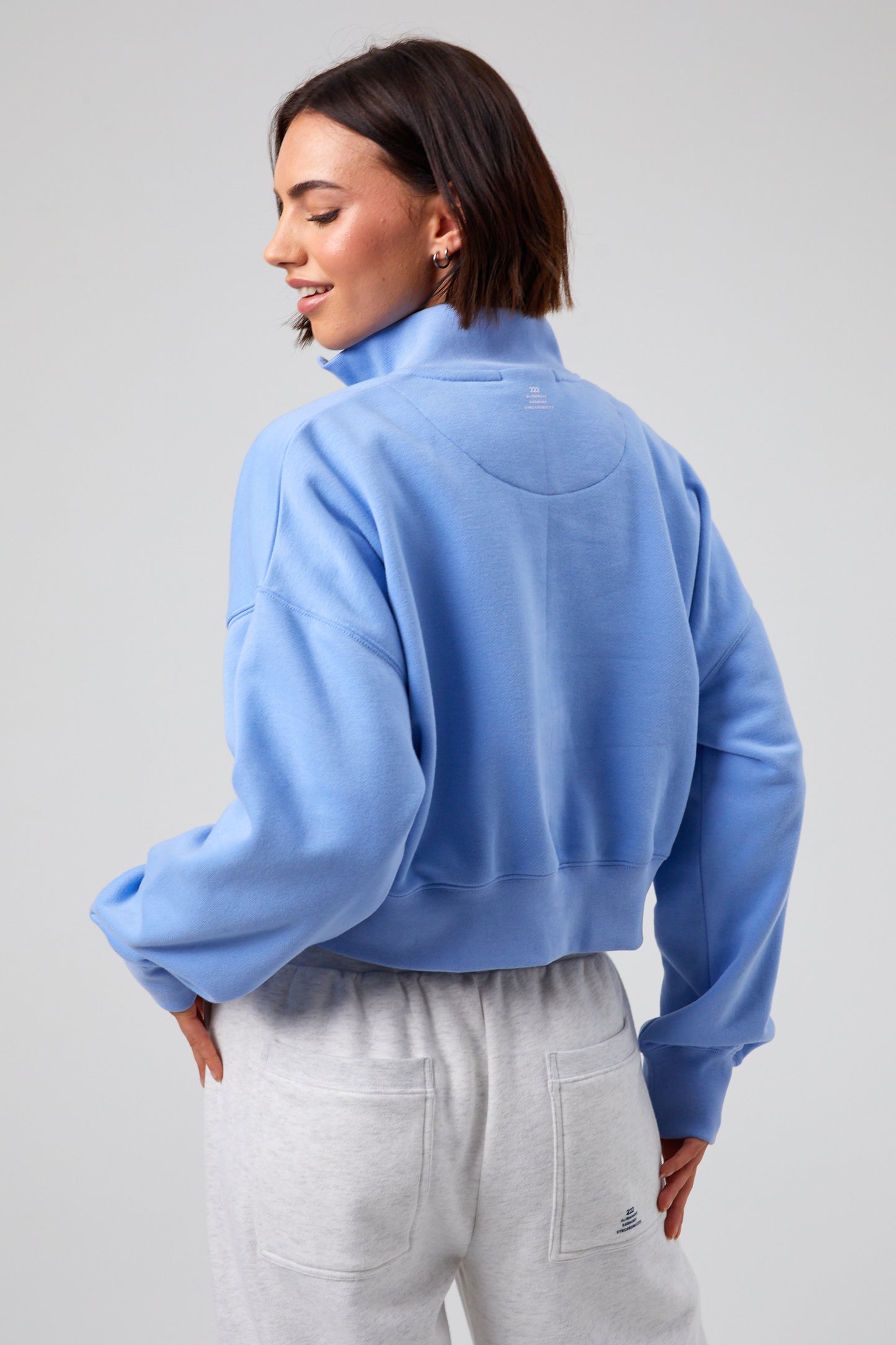 Joy Crop Half Zip - Periwinkle