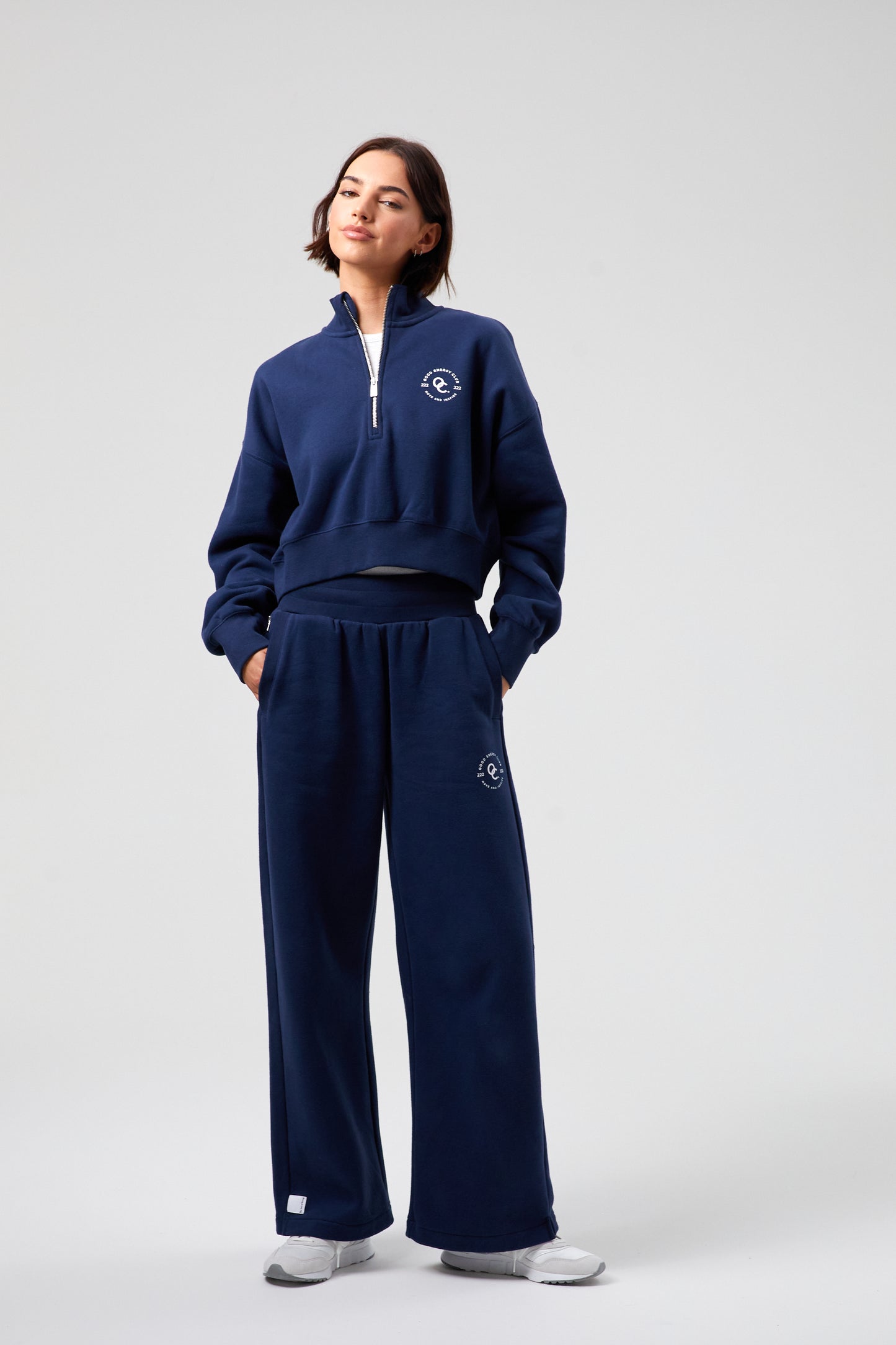 Joy Crop Half Zip - Midnight Blue