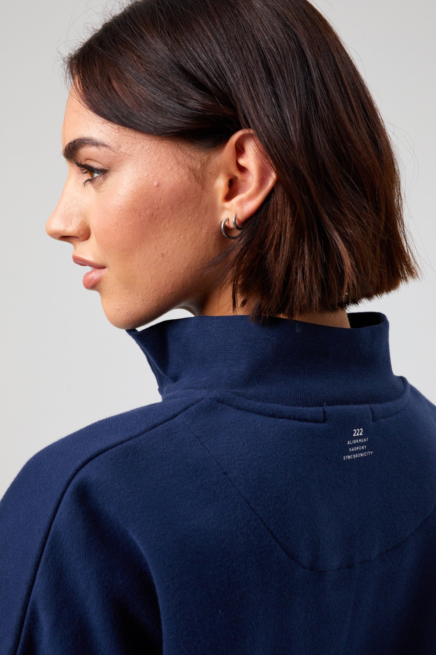 Joy Crop Half Zip - Midnight Blue